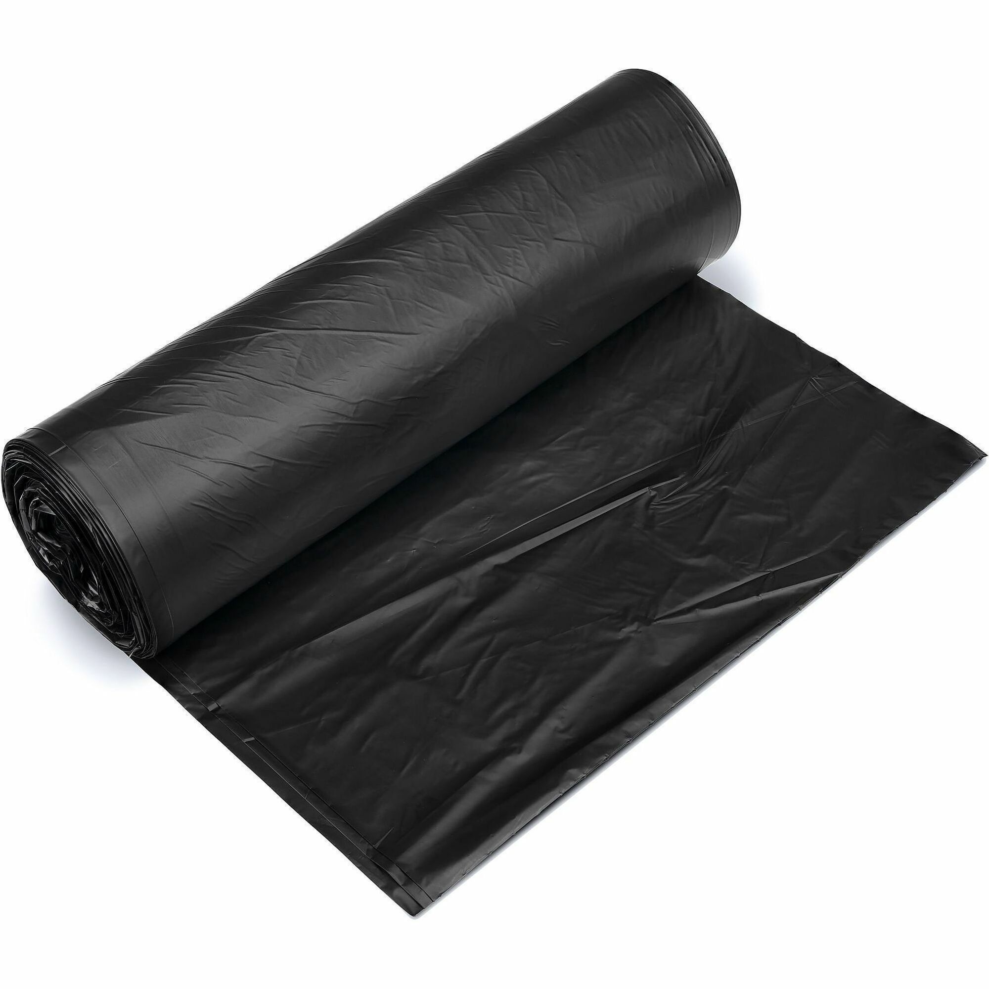 Inteplast HDPE Can Liners, 22 Microns, 43" x 48" , Black, Pack Of 150 Liners
