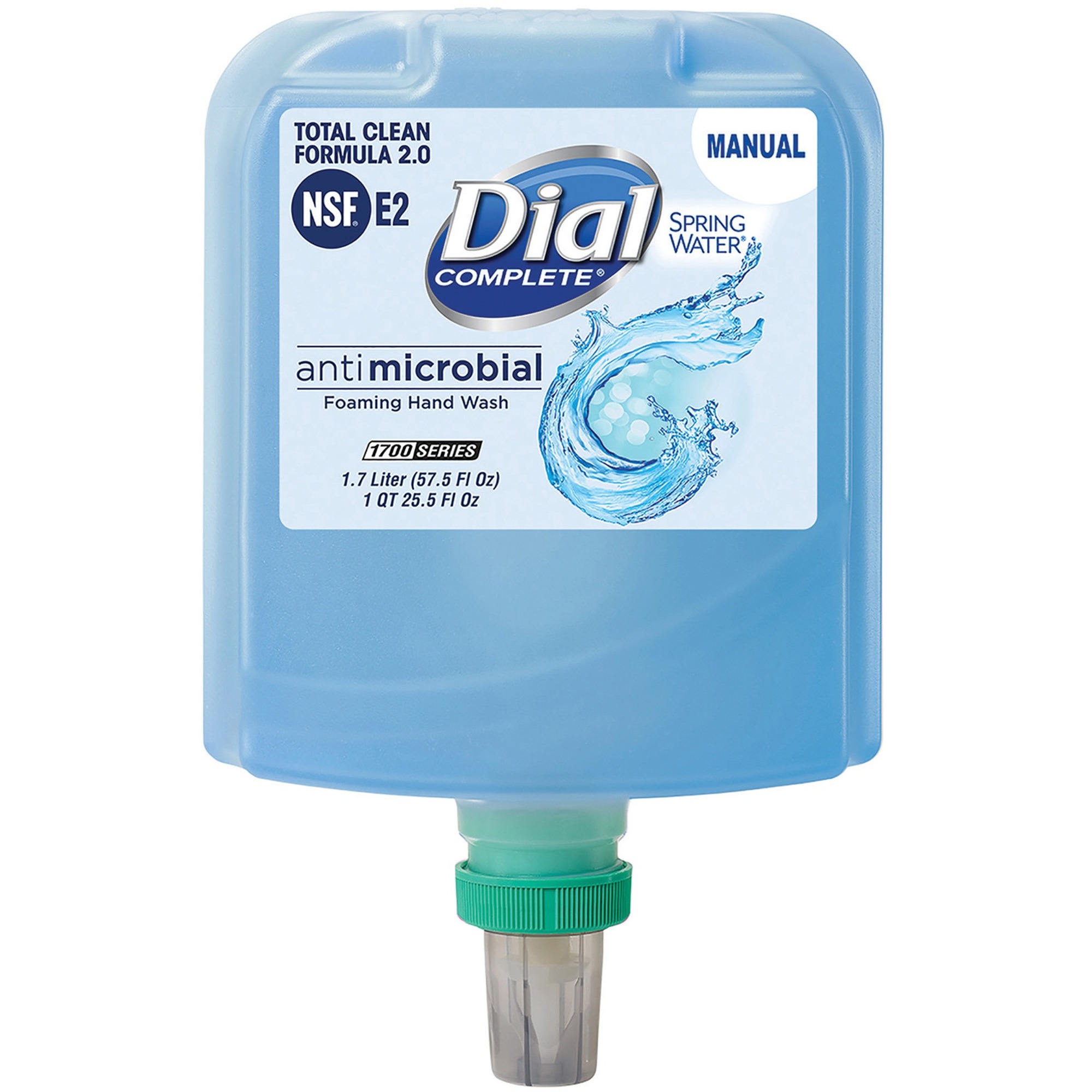 Dial Complete Complete Antibacterial Foaming Hand Wash Refill - Spring Water Scent - 1.80 quart - Bacteria Remover - Home, Healthcare, School, Office, Restaurant, Daycare - Moisturizing - Antibacterial - Blue - Non-drying - 1 Each