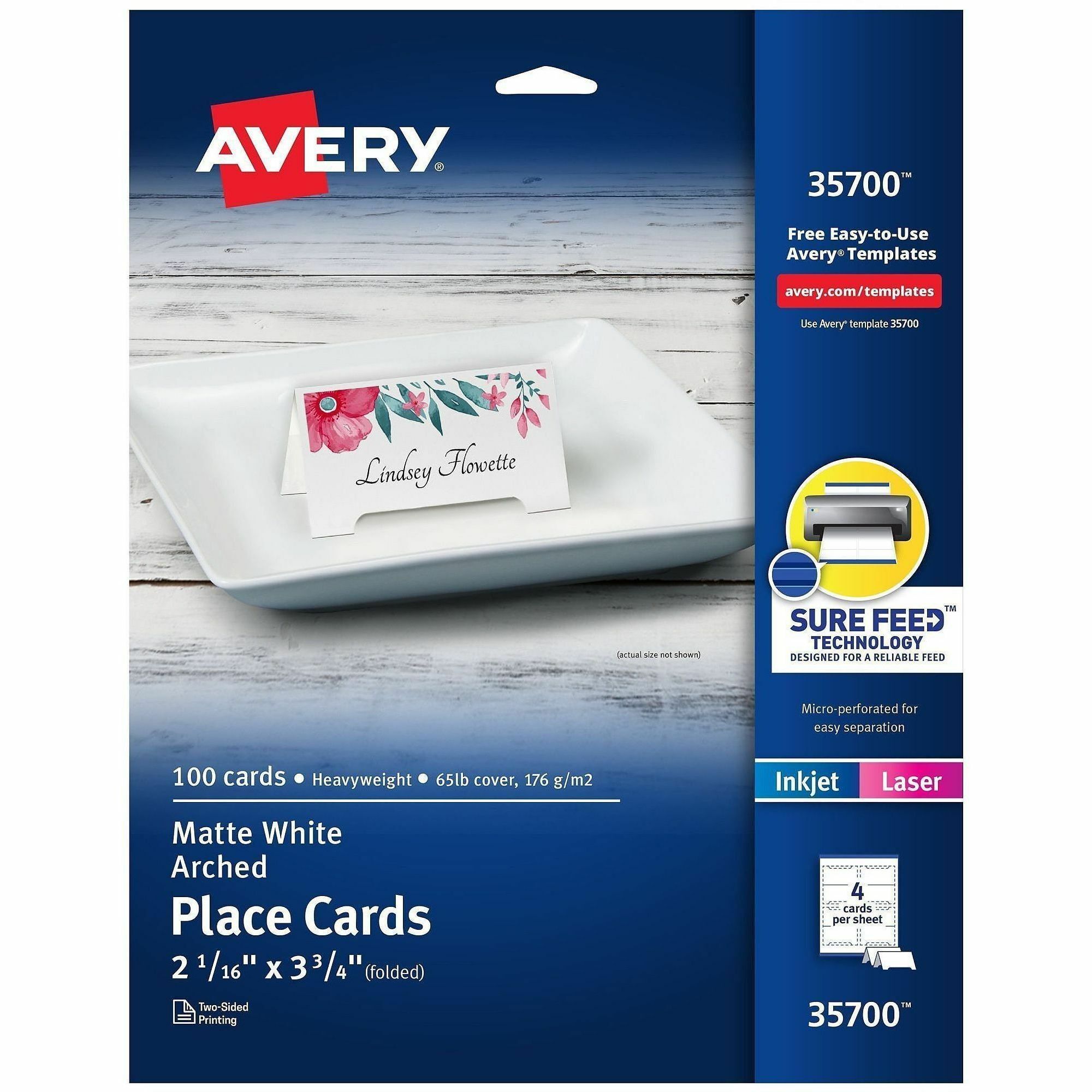 Avery&reg; Sure Feed Arched Tent Cards