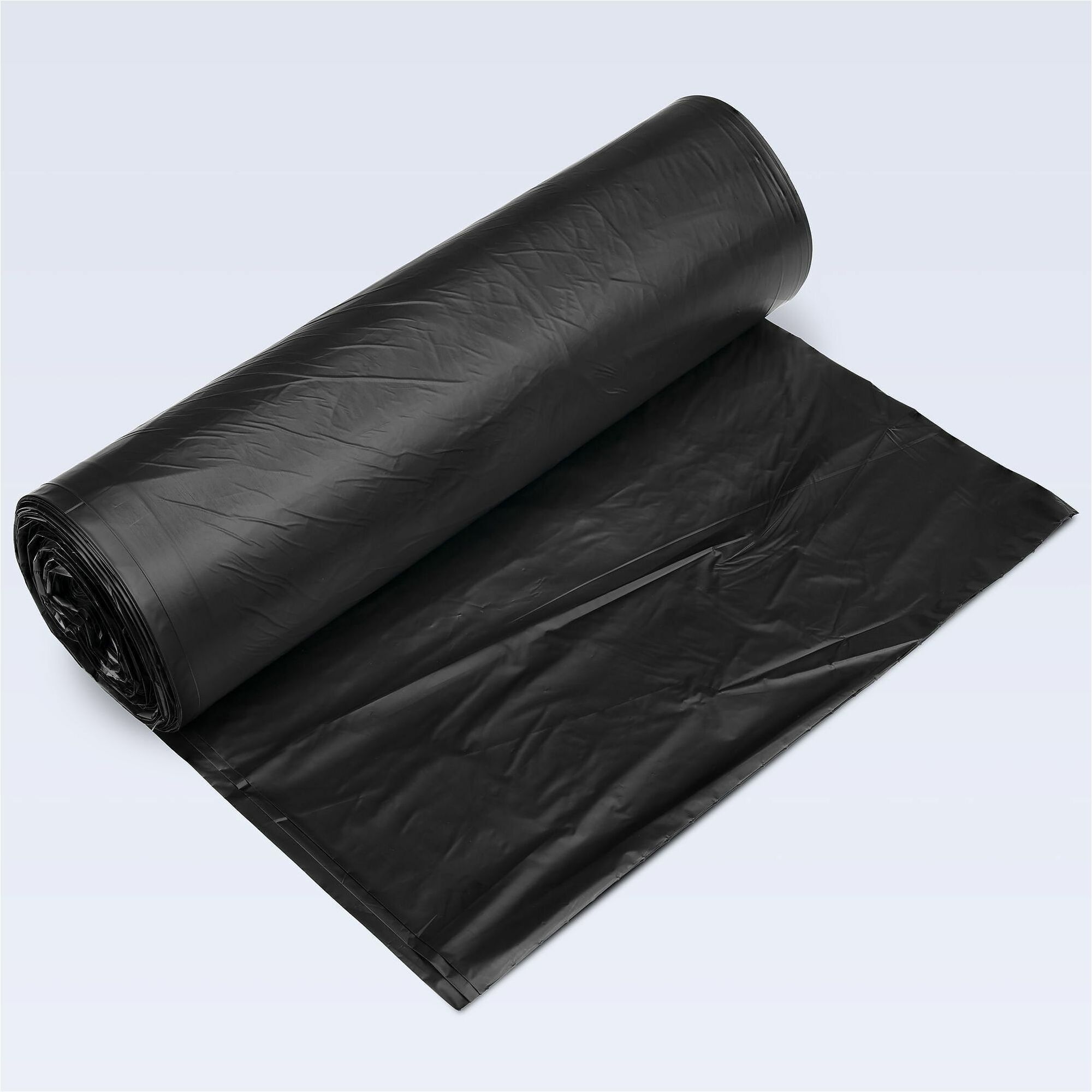 Inteplast HDPE Can Liners, 22 Microns, 38" x 60" , Black, Pack Of 150 Liners