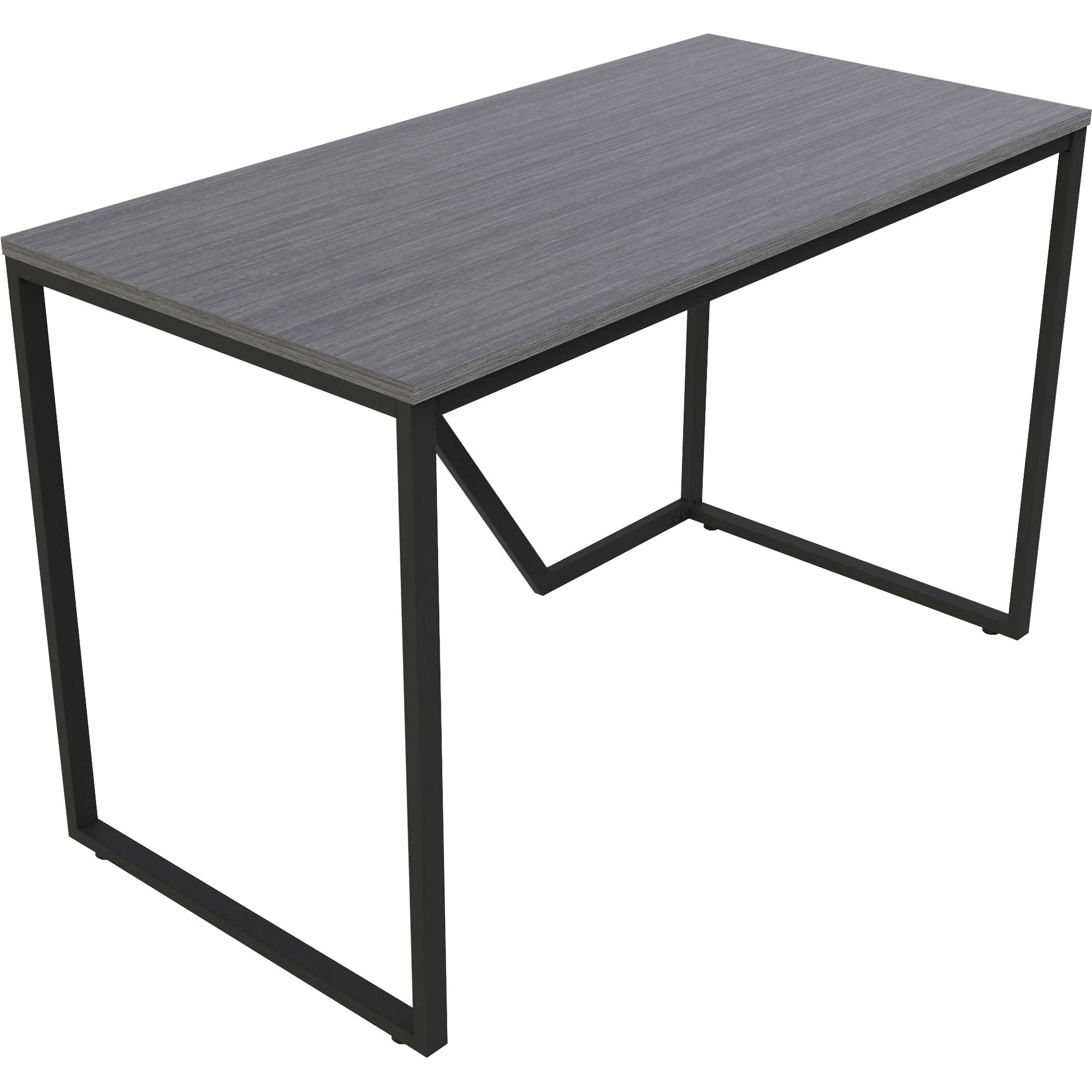 Lorell SOHO Modern Writing Desk - 30" Height x 48" Width x 24" Depth - Finish: Black - Gray Table Top - 1 Each