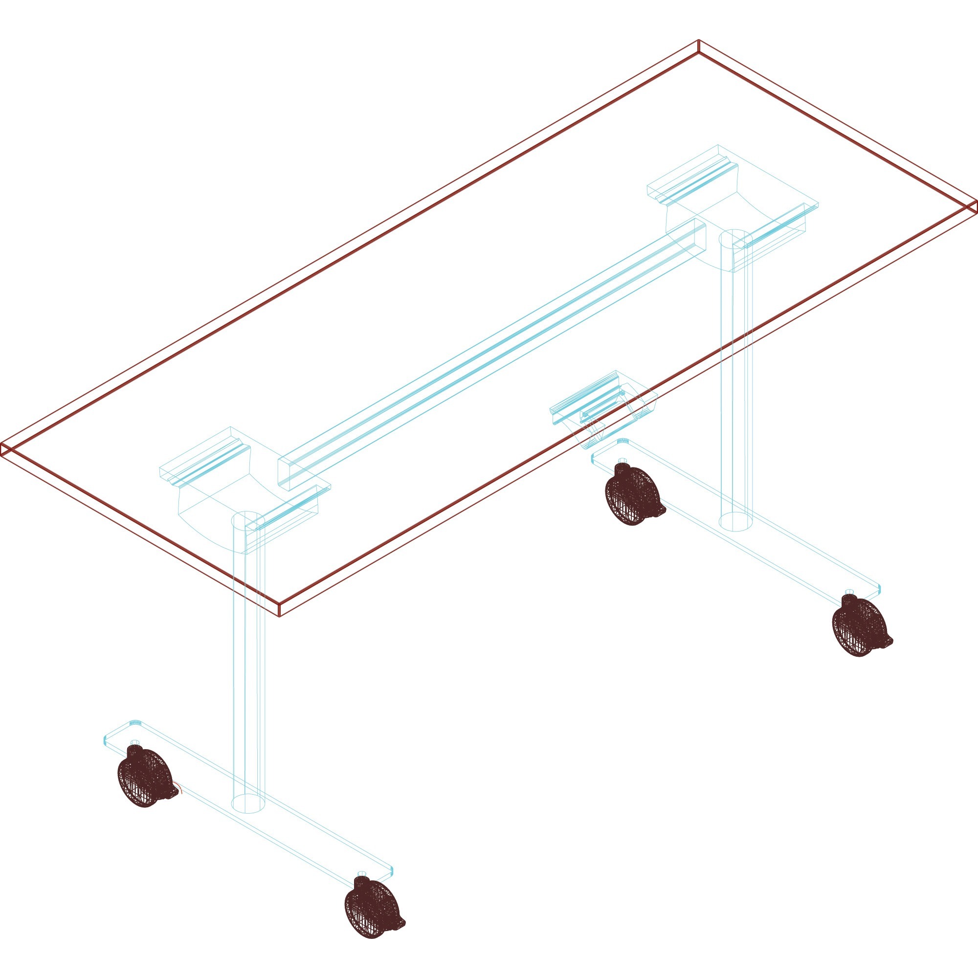 Groupe Lacasse Quorum Multiconference Table - Rectangle - 29" Height x 60" Width x 24" Depth - Finish: Musta - 1 Each