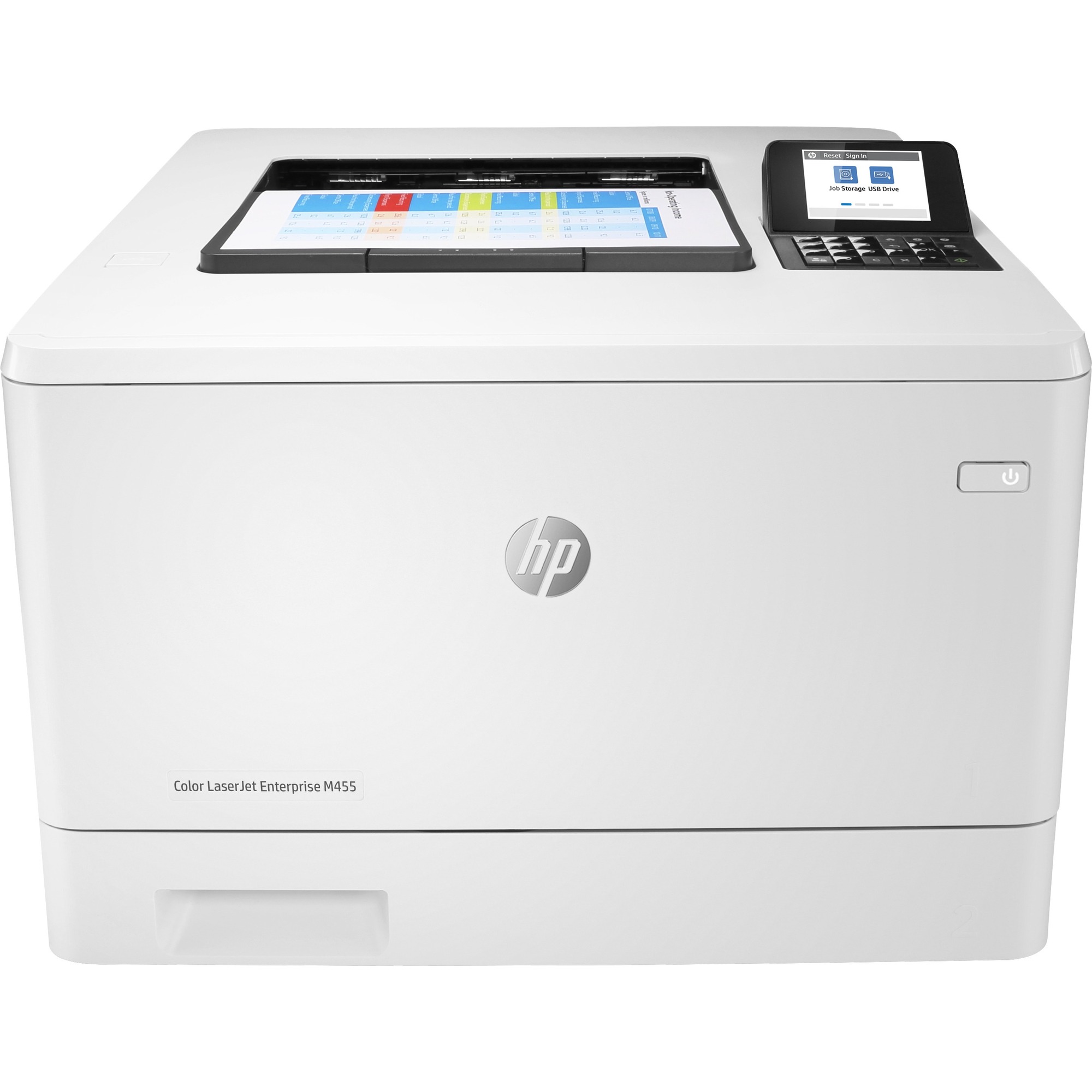 HP LaserJet Enterprise M455dn Desktop Laser Printer - Color - 27 ppm Mono / 27 ppm Color - 600 x 600 dpi Print - Automatic Duplex Print - 300 Sheets Input - Ethernet - 55000 Pages Duty Cycle - Plain Paper Print - Gigabit Ethernet - USB