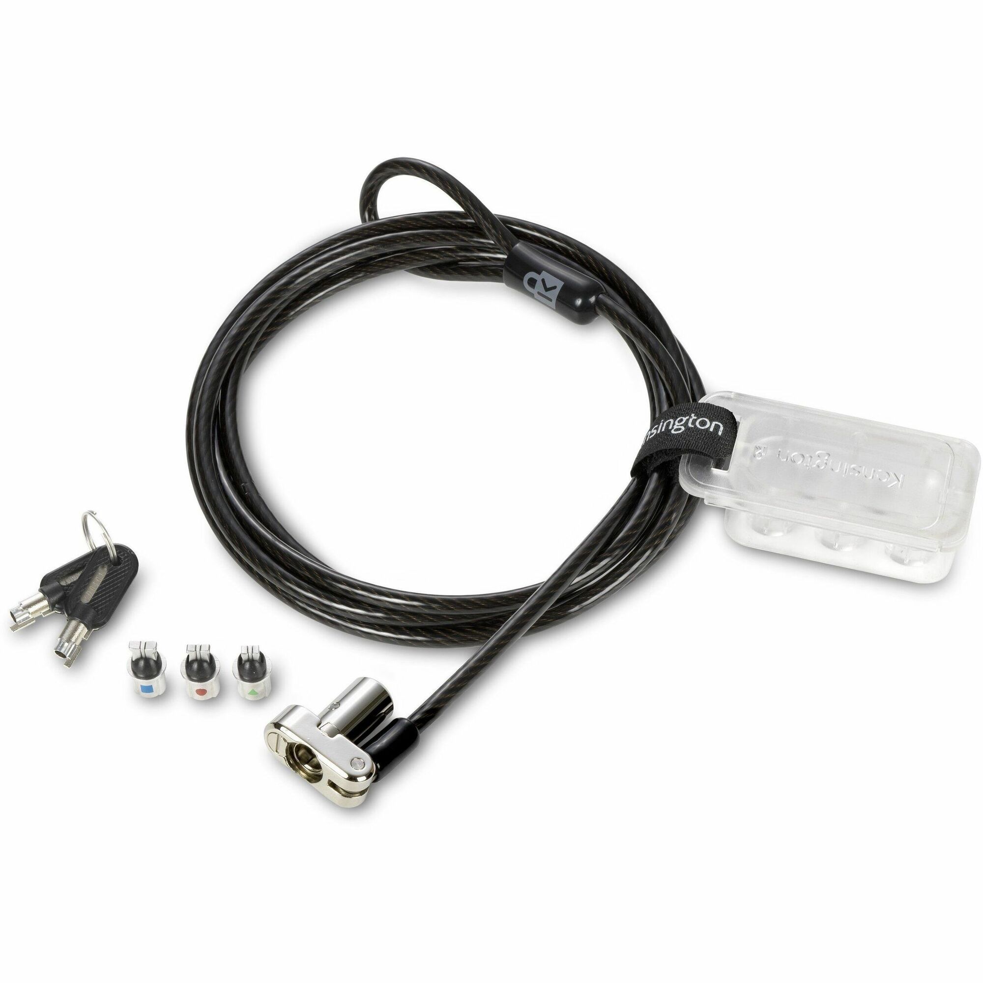 Kensington Universal 3-in-1 Keyed Laptop Lock - Custom Keyed - 6 ft (1.83 m) Cable - Patented T-bar/Master Keyed Lock - Carbon Steel, Plastic - For Notebook