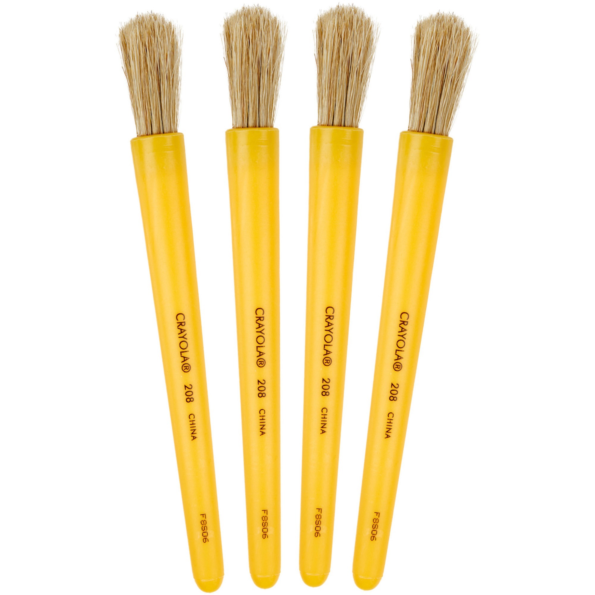 Crayola Jumbo Paint Brush - Plastic Yellow Handle - 72 / Carton