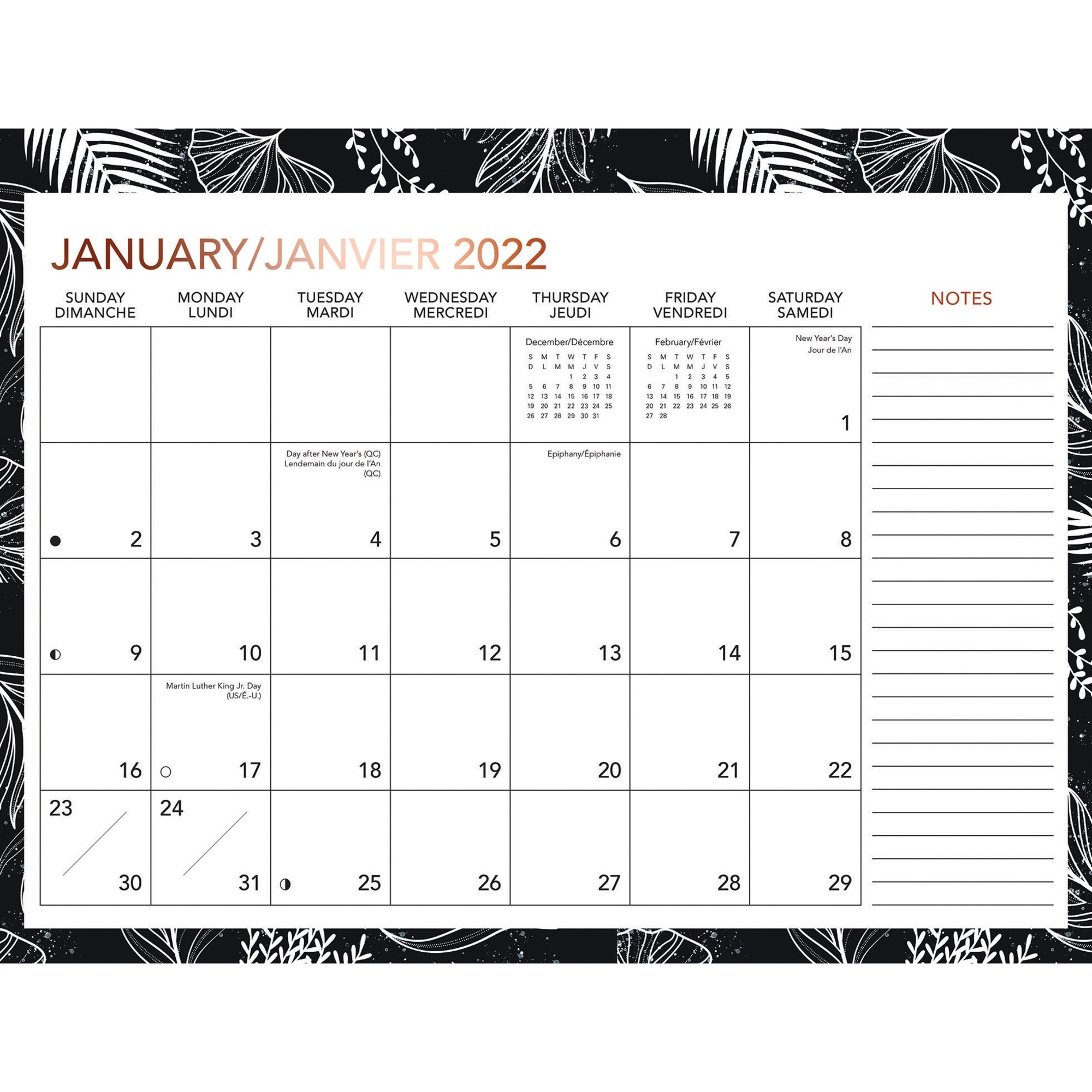 Mead Family Planner - Monthly - 1 Year - Desk Pad - 13" Width - Notes ...