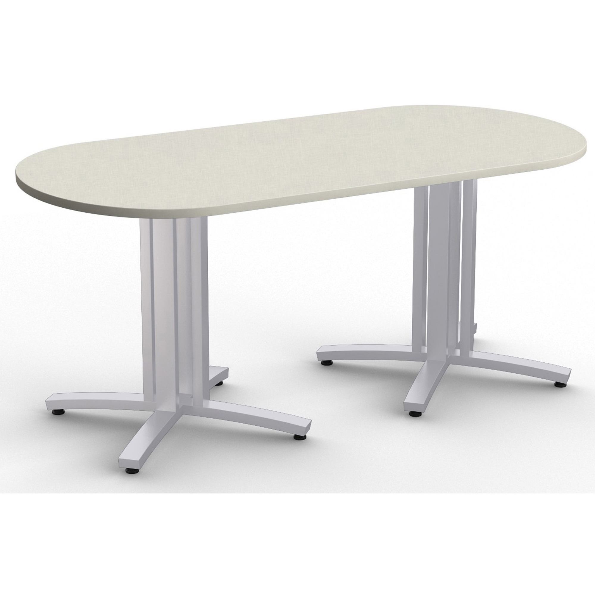 Special-T Structure 4X Conference Table - Crisp Linen Racetrack Top - Powder Coated Base - 72" Table Top Length x 36" Table Top Width x 1.25" Table Top Thickness - 29" Height - Assembly Required - High Pressure Laminate (HPL), Particleboard Top Material - 1 Each
