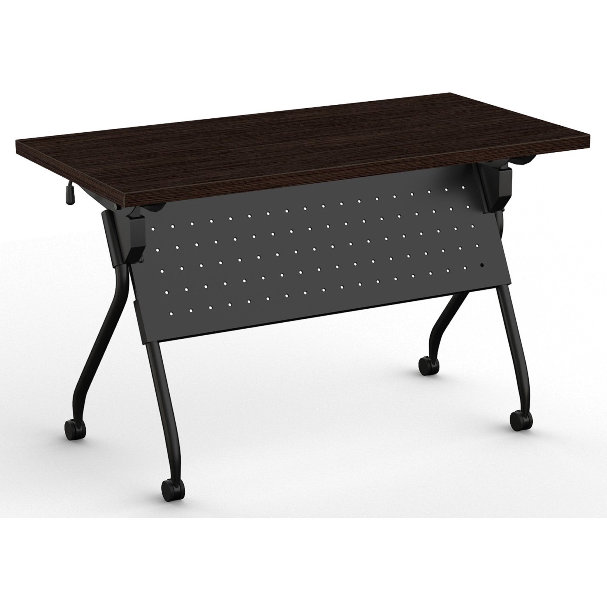 Special-T Transform-2 Flip & Nest Table - Ebony Recon Rectangle Top - Black Cross Beam Base - 112 lb Capacity x 48" Table Top Width x 24" Table Top Depth x 1.25" Table Top Thickness - 30" Height - Assembly Required - Steel - High Pressure Laminate (HPL) Top Material - 1 Each