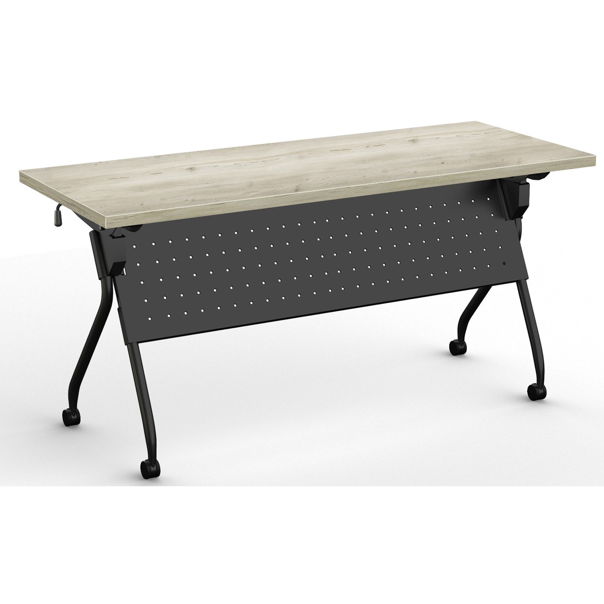 Special-T Transform-2 Flip & Nest Table - Aged Driftwood Rectangle Top - Black Cross Beam Base - 112 lb Capacity x 60" Table Top Width x 24" Table Top Depth x 1.25" Table Top Thickness - 30" Height - Assembly Required - Steel - High Pressure Laminate (HPL) Top Material - 1 Each