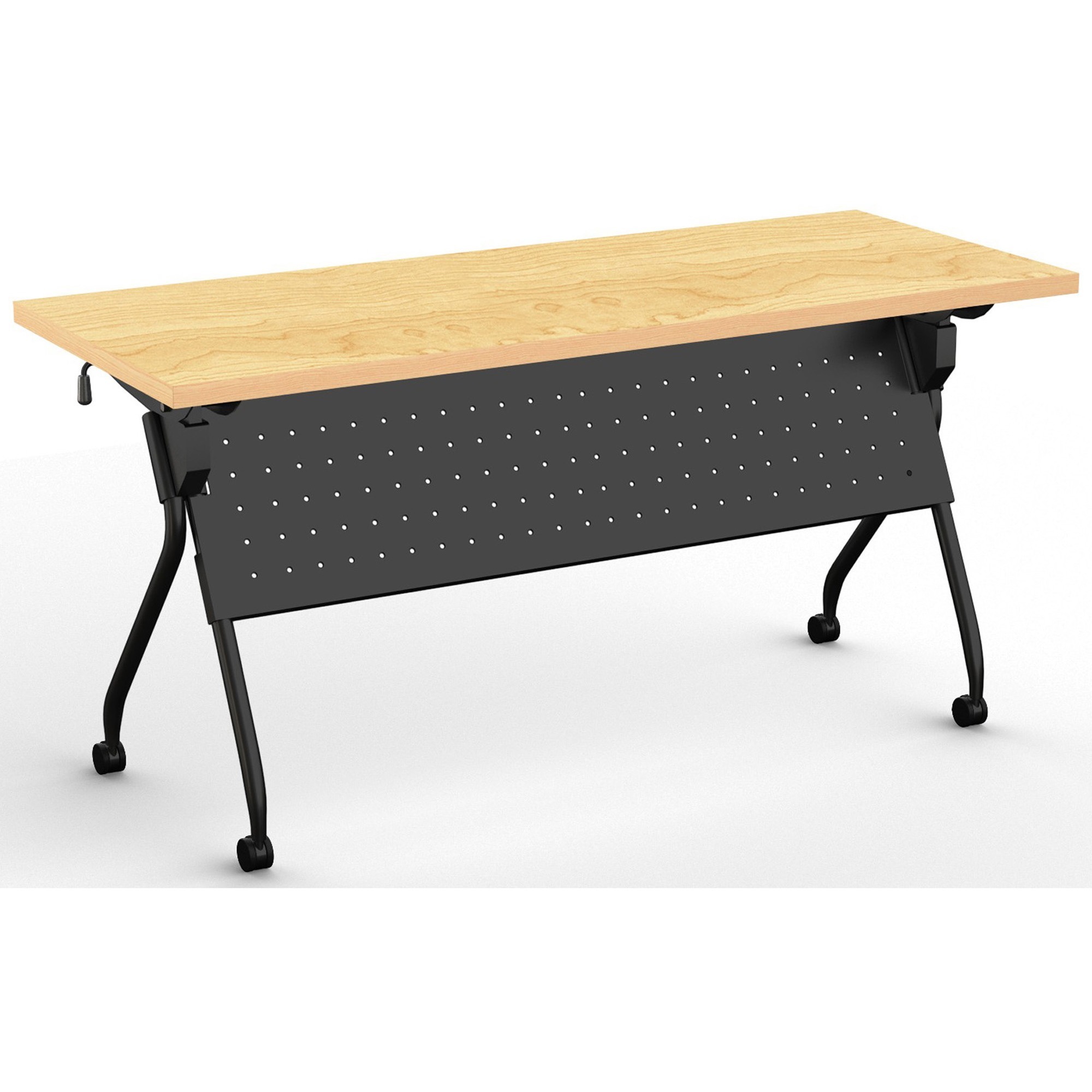 Special-T Transform-2 Flip & Nest Table - Crema Maple Rectangle Top - Black Cross Beam Base - 112 lb Capacity x 60" Table Top Width x 24" Table Top Depth x 1.25" Table Top Thickness - 30" Height - Assembly Required - Steel - High Pressure Laminate (HPL) Top Material - 1 Each