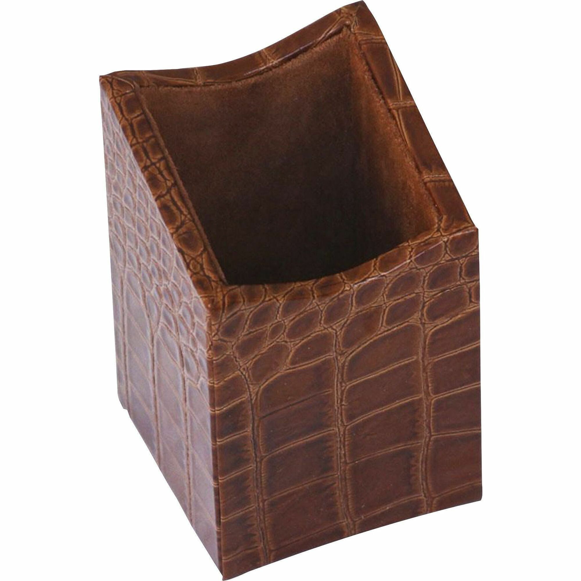 Protacini Cognac Brown Italian Patent Leather Pencil Cup