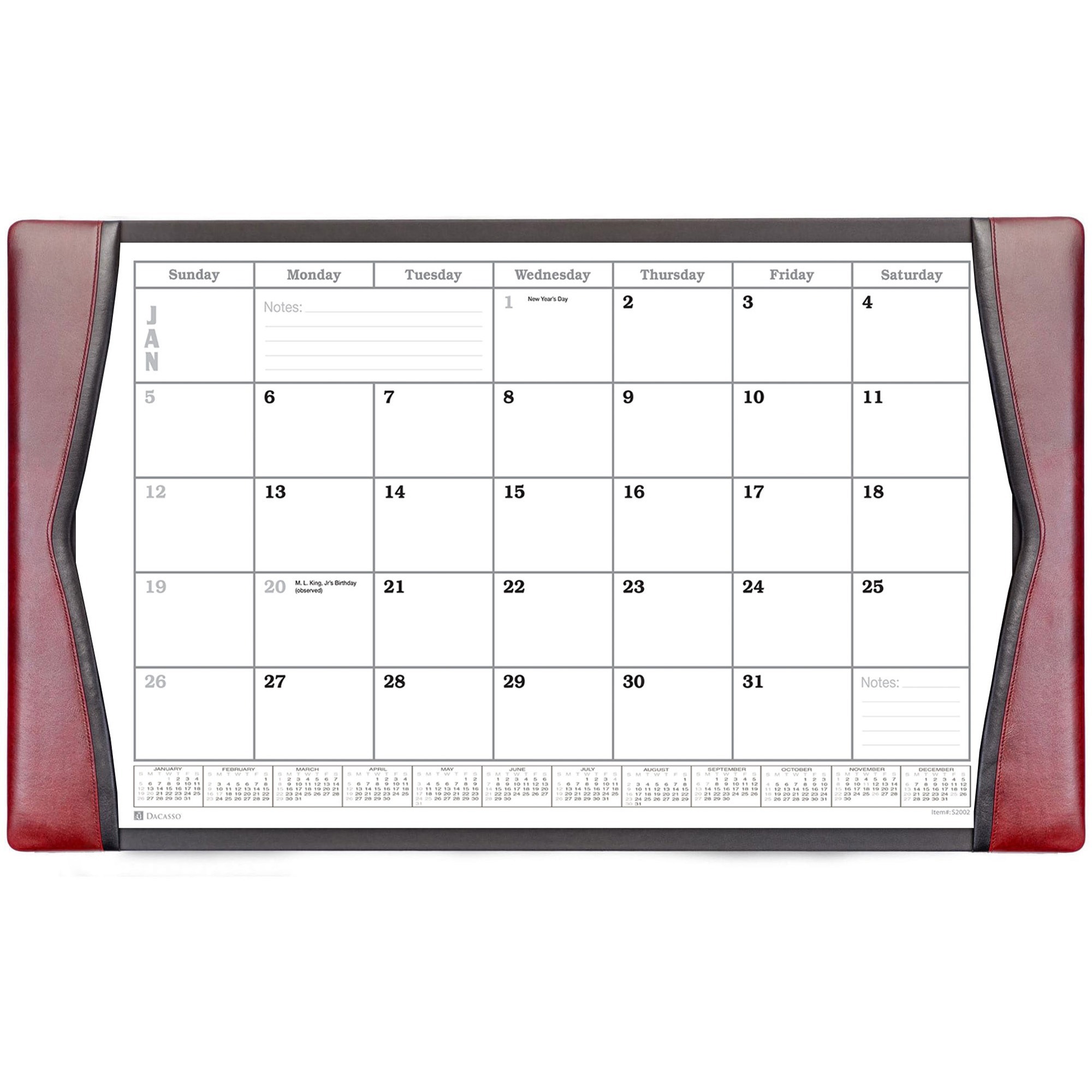 Dacasso Leather Calendar Desk Pad