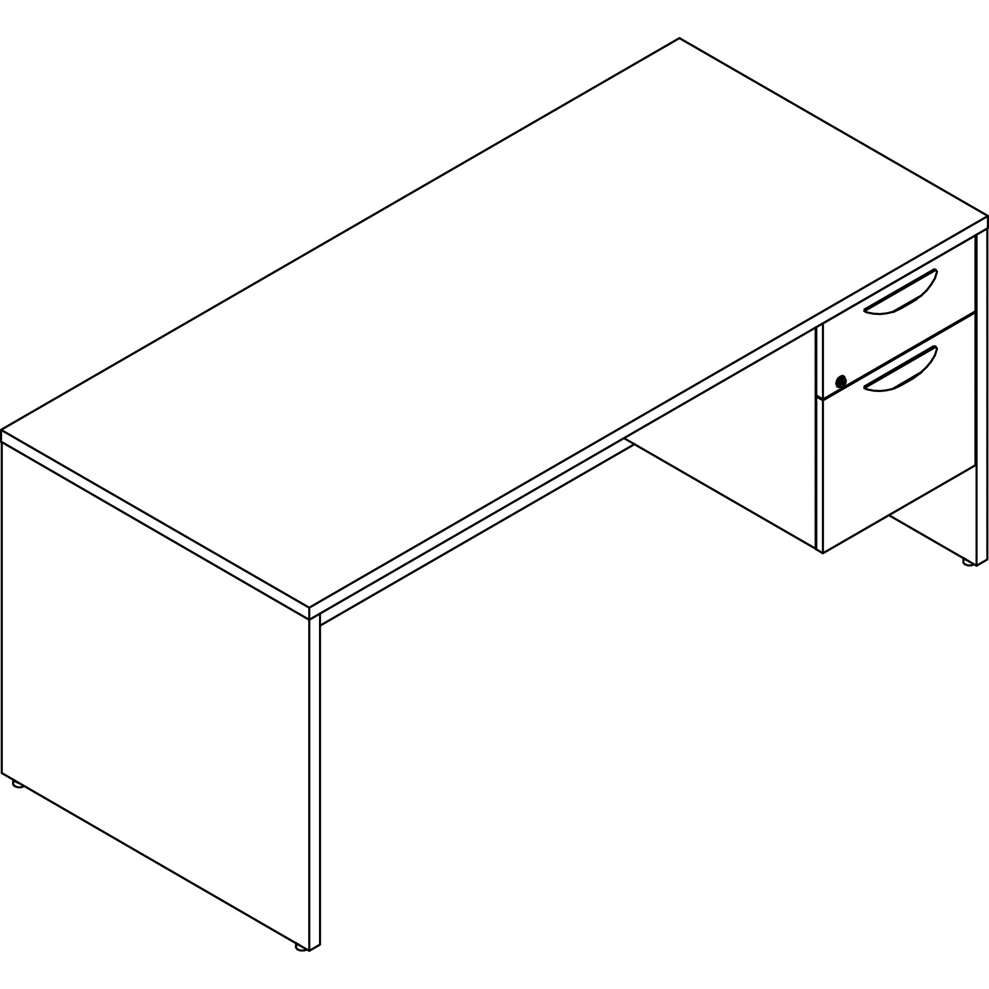 Lorell Prominence 2.0 3/4 Right-Pedestal Desk
