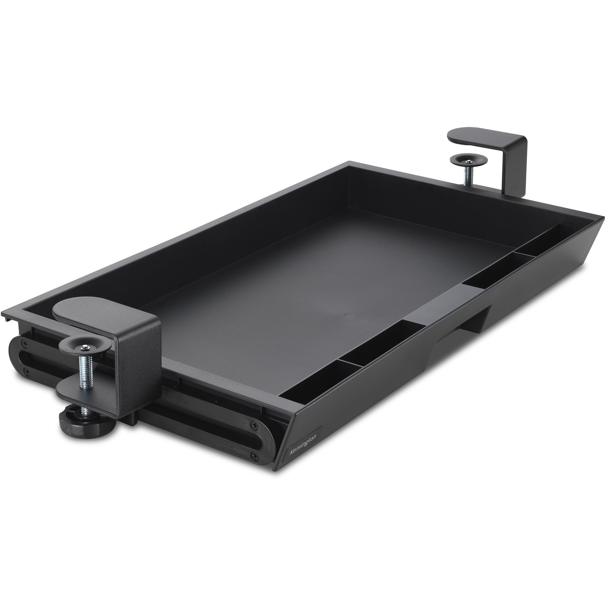 Kensington Clamp-On Storage Drawer - Sturdy, Adjustable Height, Damage Resistant - Black - High Impact Polystyrene (HIPS), Iron, Polyoxymethylene (POM) 
