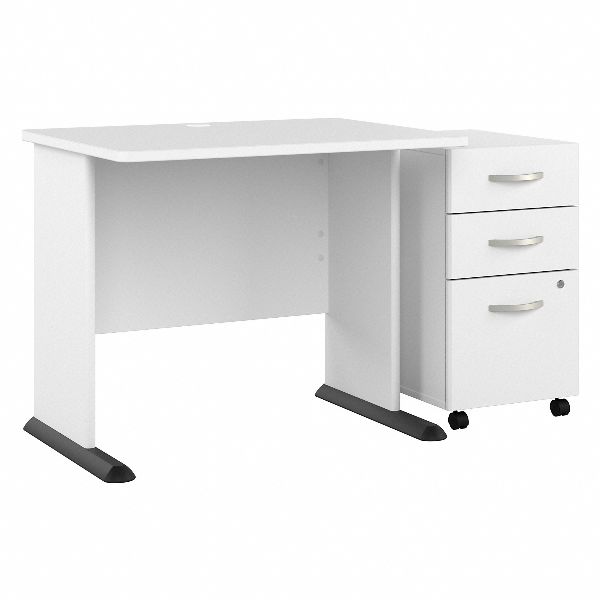Bush Business Furniture Studio A 36W Computer Desk with 3-Drawer Mobile File Cabinet