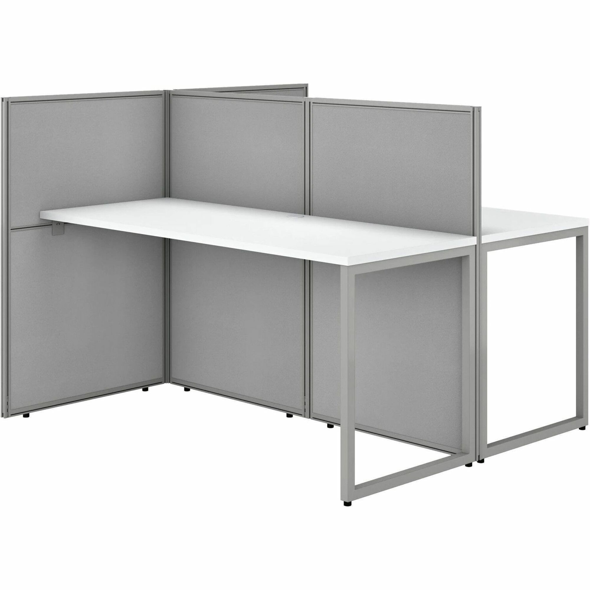 Bush Business Furniture Easy Office 60W 2 Person Cubicle Desk Workstation with 45H Panels
