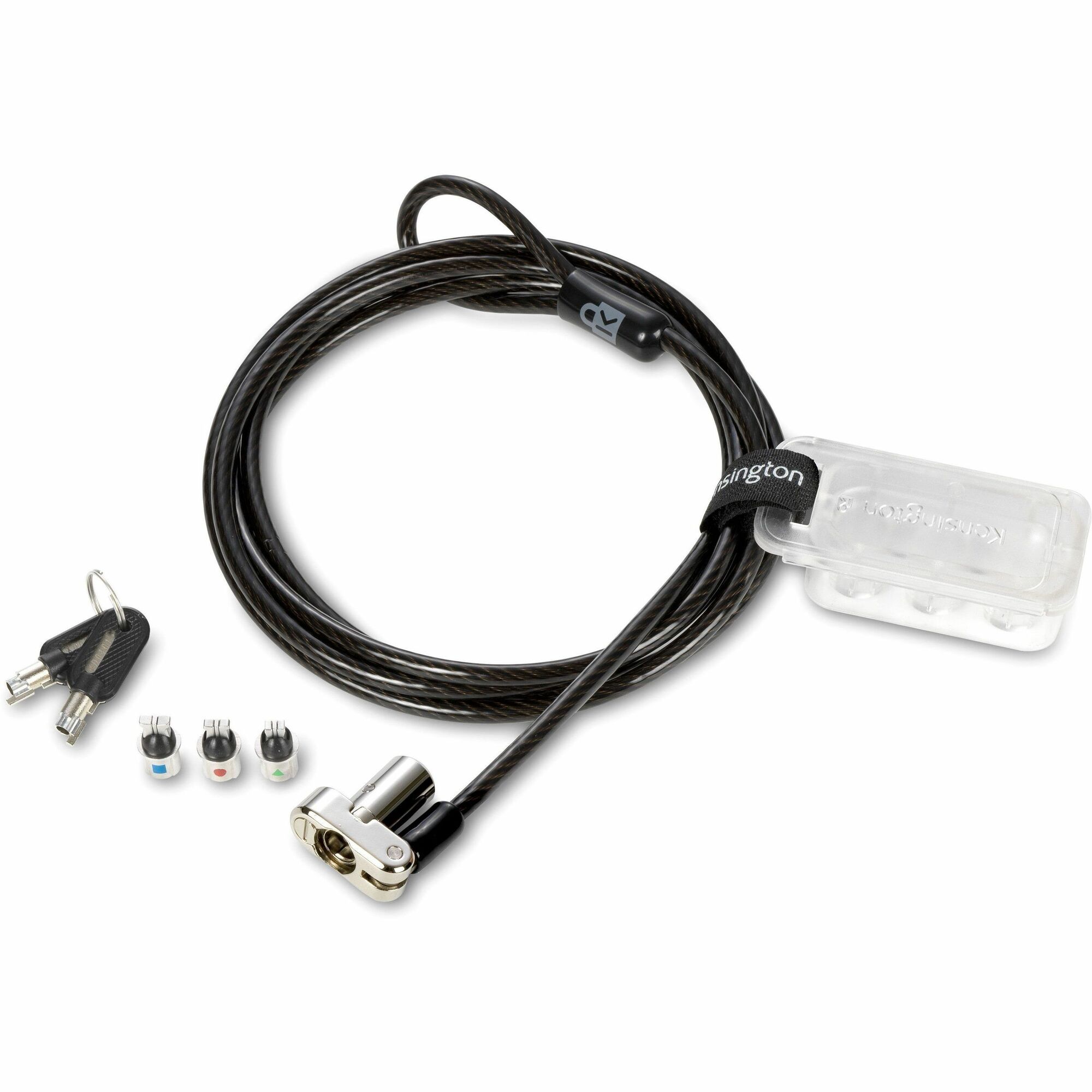 Kensington Cable Lock - 5.9 ft (1.80 m) Cable - Patented T-bar/Master Keyed Lock - Carbon Steel, Plastic - For Notebook