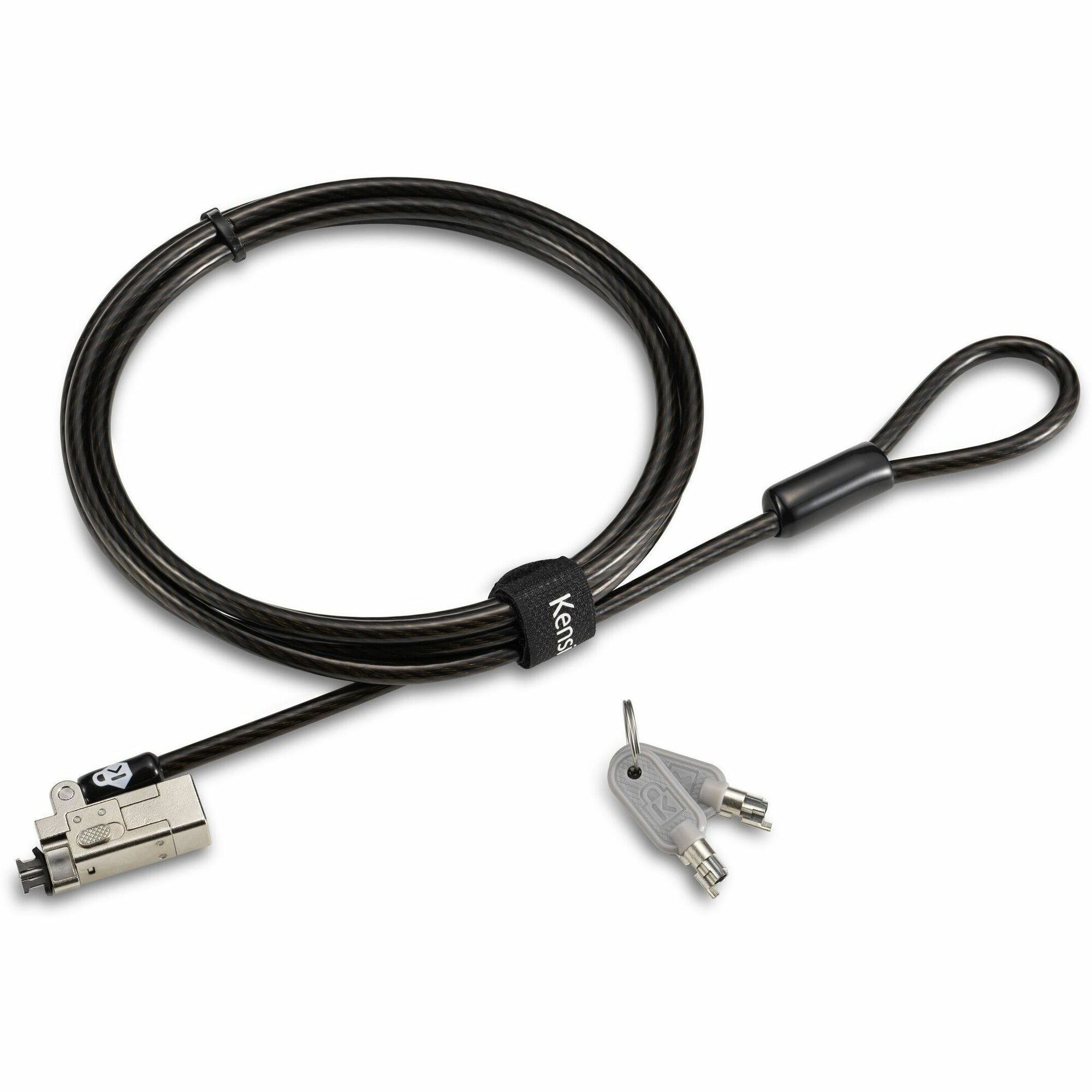 Kensington Slim NanoSaver 2.0 Keyed Laptop Lock - 5.9 ft (1.80 m) Cable - Supervisor Keyed - Carbon Steel - For Notebook