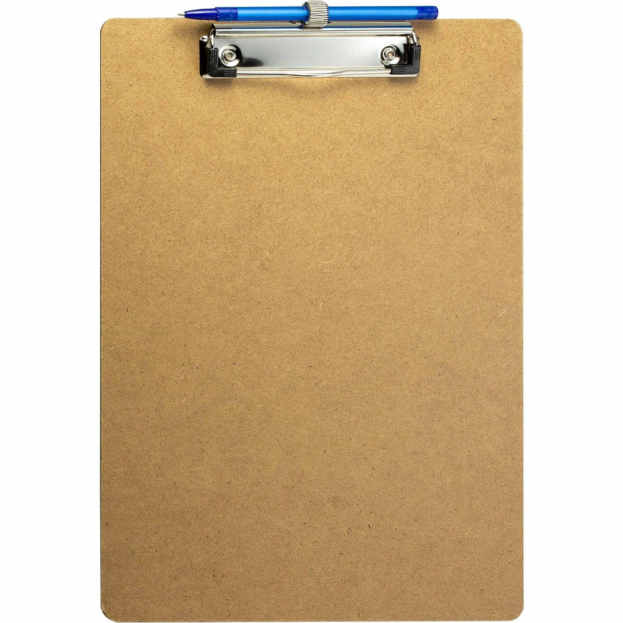 Officemate Low Profile Wood Letter Size Clipboard w Pen Holder