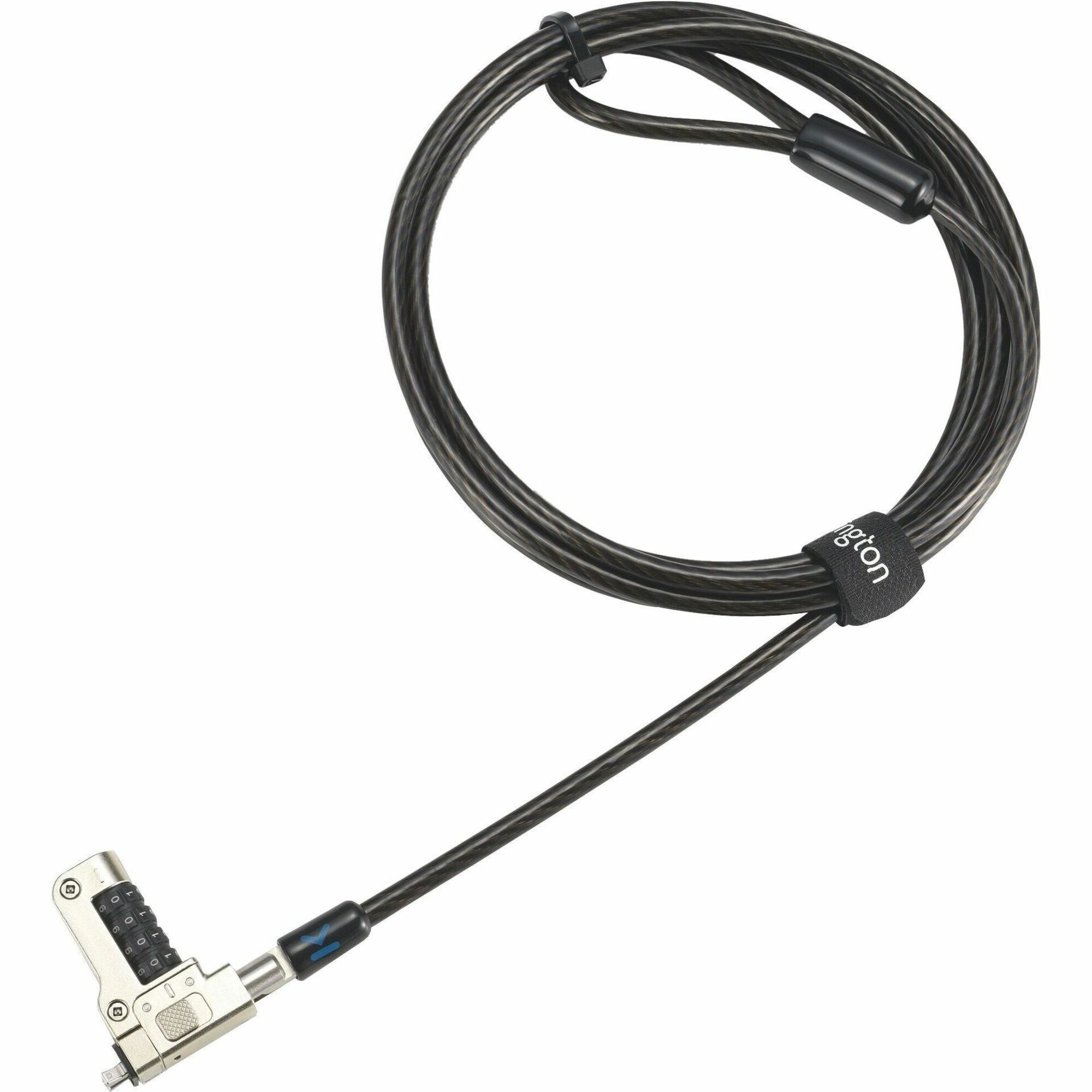 Kensington Slim N17 2.0 Combination Laptop Lock for Wedge-Shaped Slots - 5.9 ft (1.80 m) Cable - Resettable - 4-wheel - Combination Lock - Carbon Steel - For Notebook