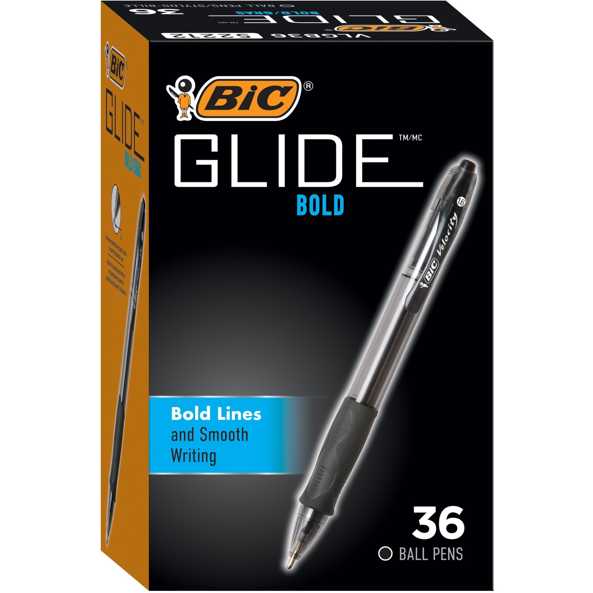  BIC Velocity Retractable Ballpoint Pen, Blue Ink, 1.6