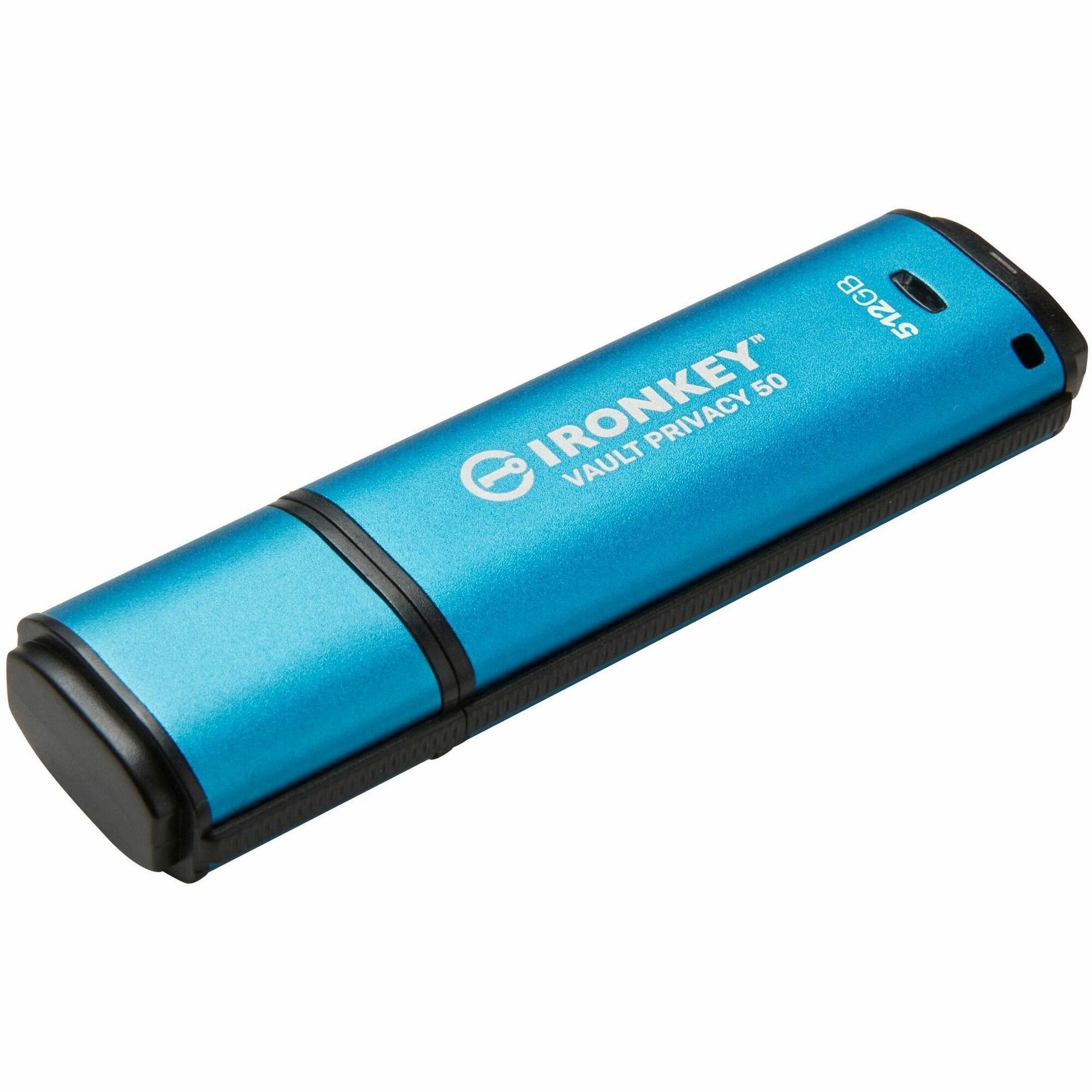 IronKey Vault Privacy 50 Series 512GB USB 3.2 (Gen 1) Type A Flash Drive - 512 GB - USB 3.2 (Gen 1) Type A - 310 MB/s Read Speed - 250 MB/s Write Speed - 256-bit AES - 5 Year Warranty 