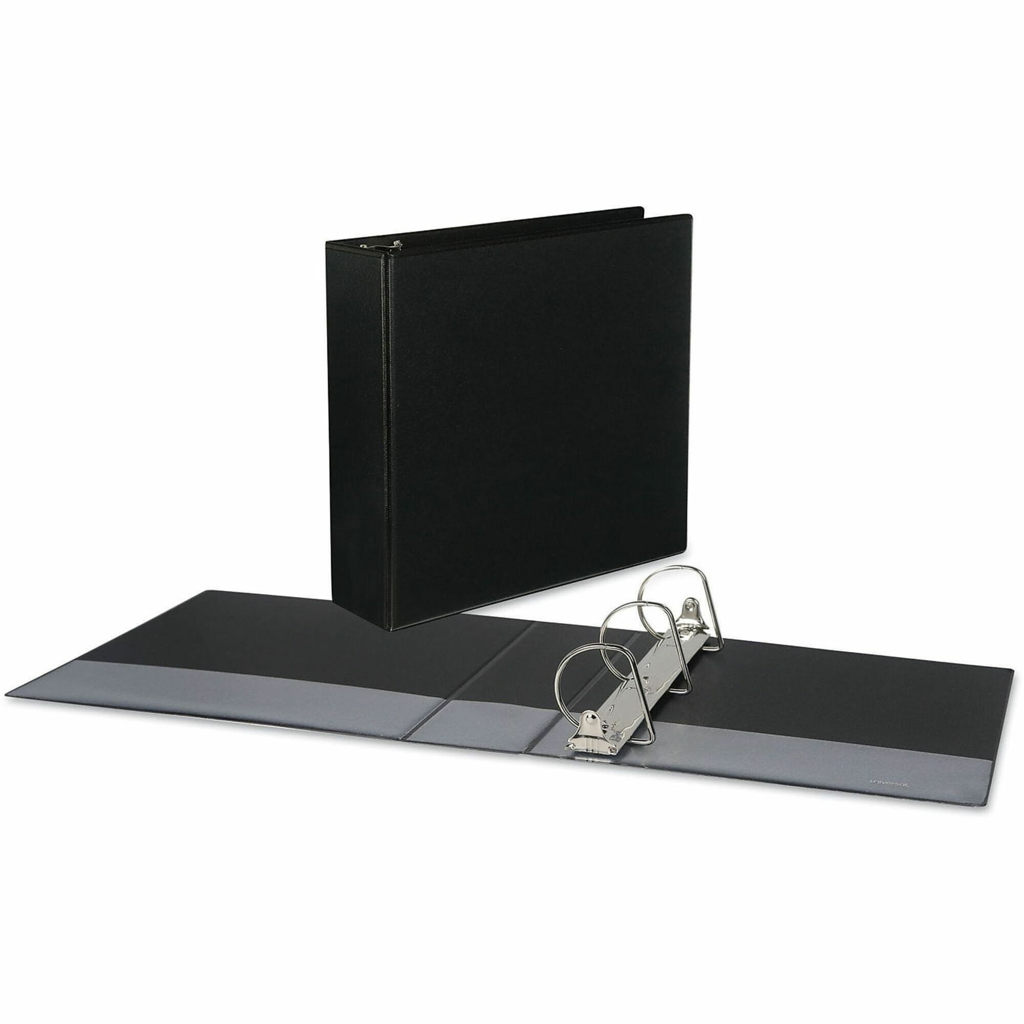 Universal Slant D-Ring View Binder, 3 Rings, 3" Capacity, 11 x 8.5, Black