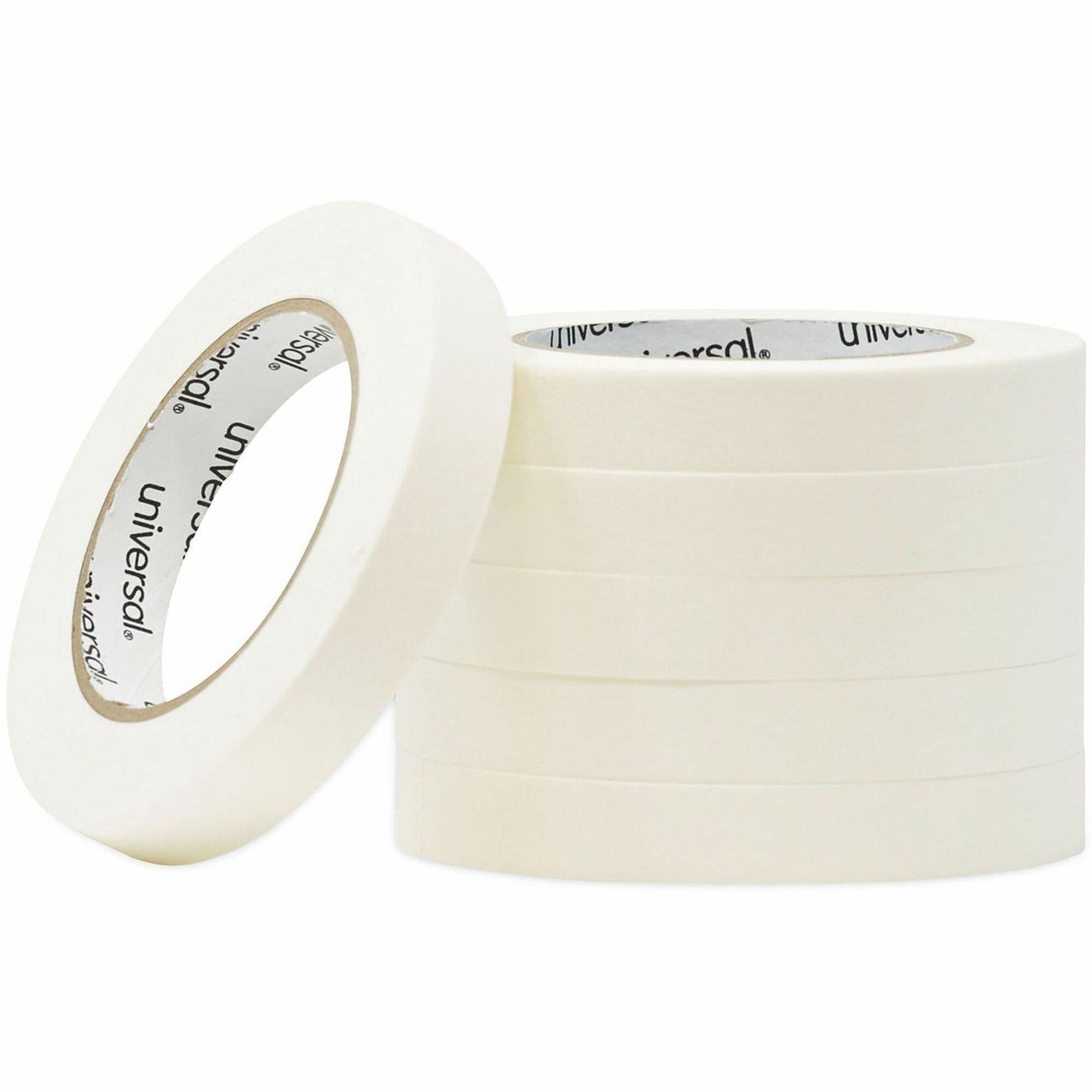 Universal Removable General-Purpose Masking Tape, 3" Core, 18 mm x 54.8 m, Beige, 6/Pack