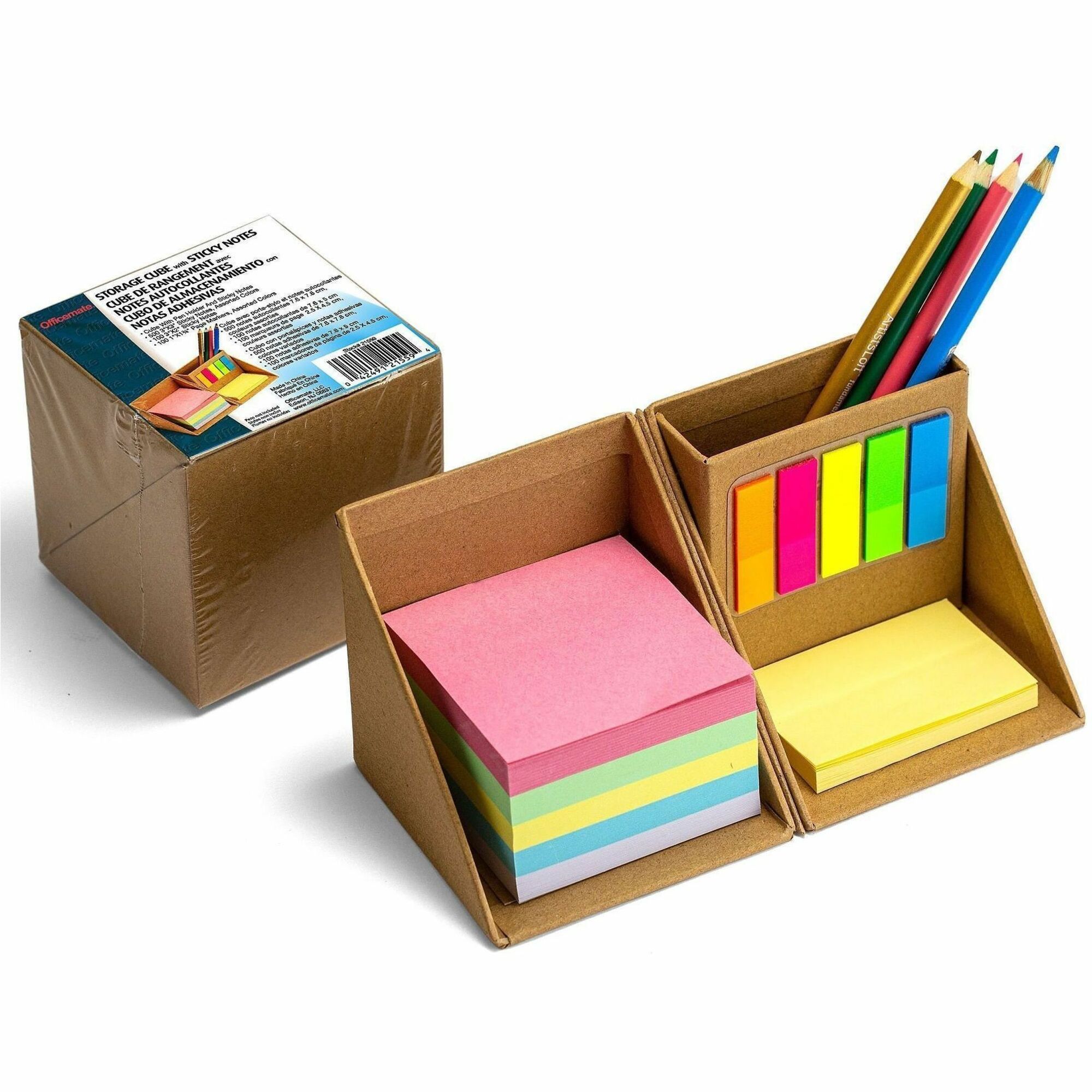 Officemate YouCube Storage Organizer with Sticky Notes