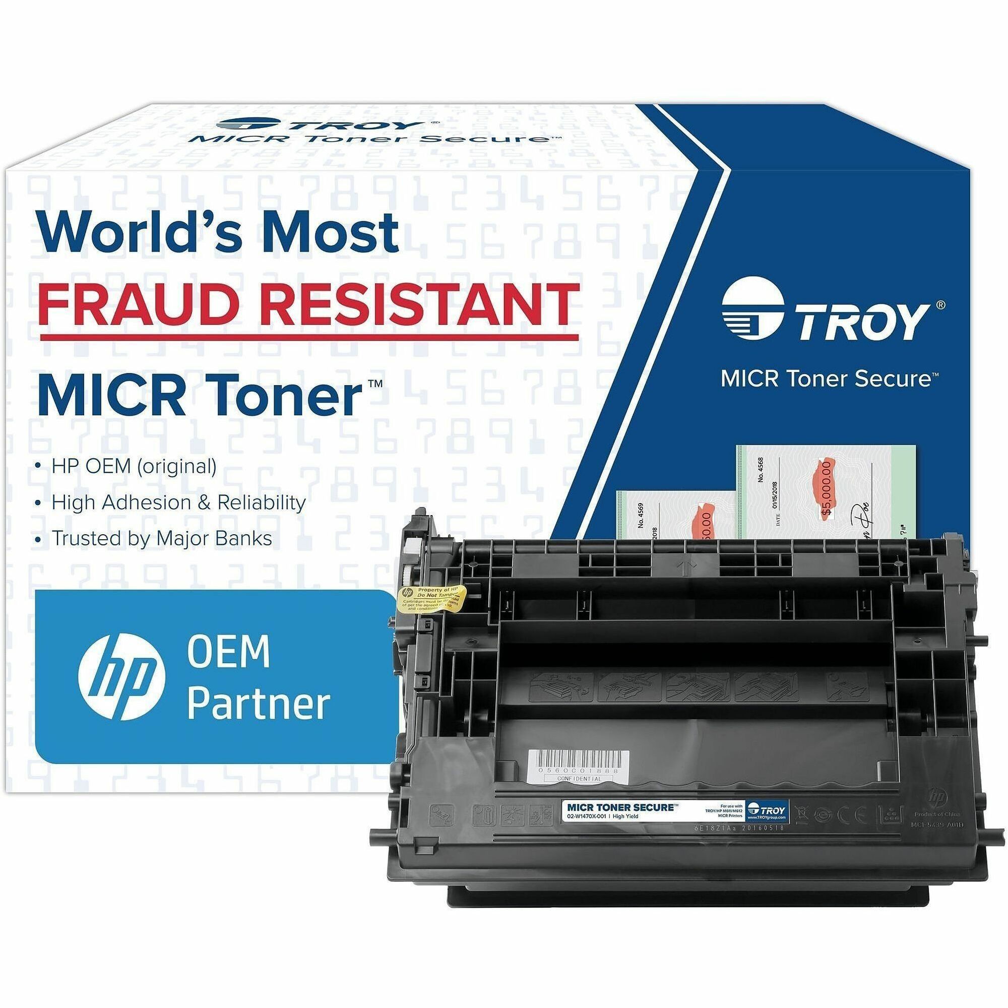 Troy Toner Secure MICR Standard Yield Laser Toner Cartridge - Alternative for HP 147A (W1470A) - Black - 1 Each