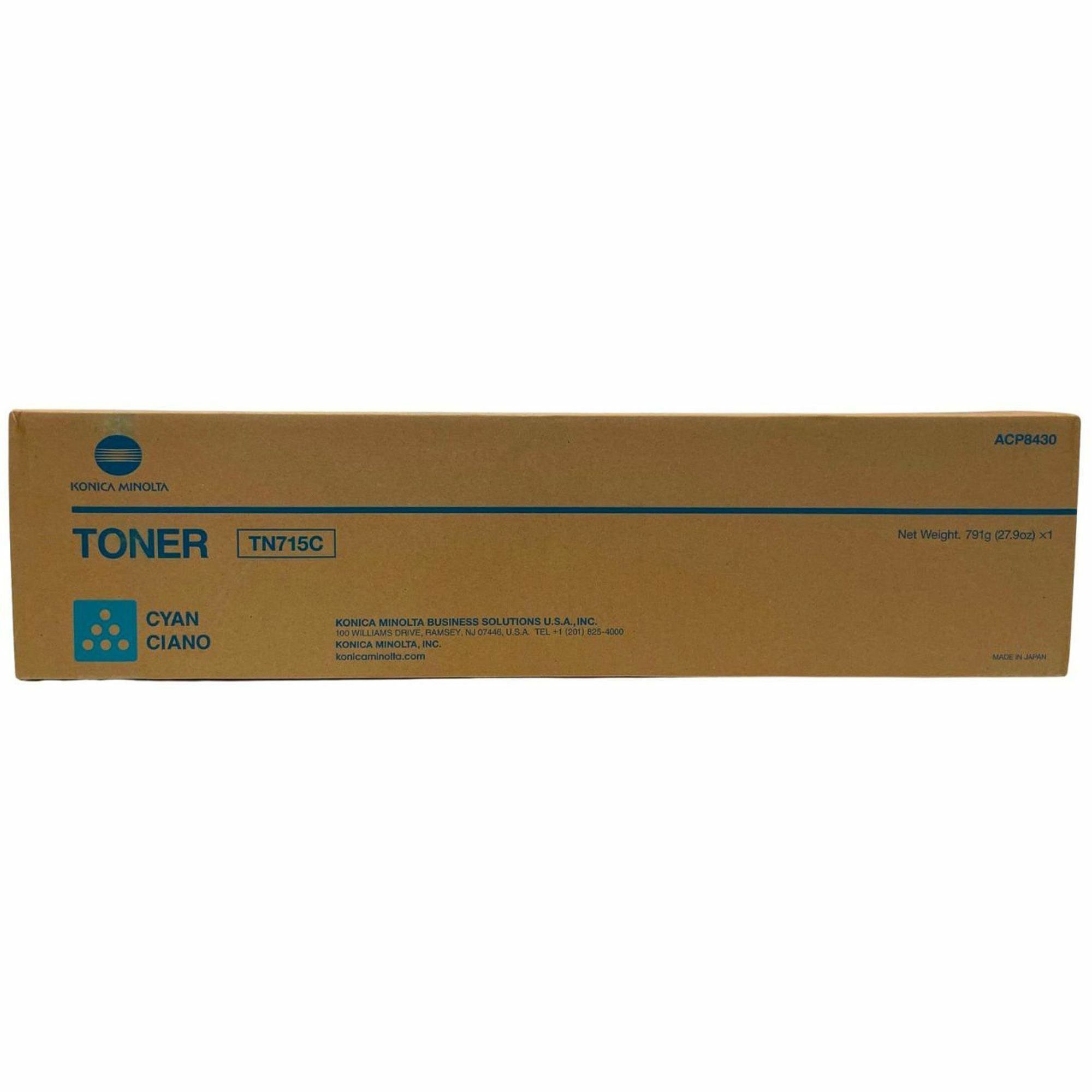 Konica Minolta TN-715C Original Laser Toner Cartridge - Cyan - 1 Each