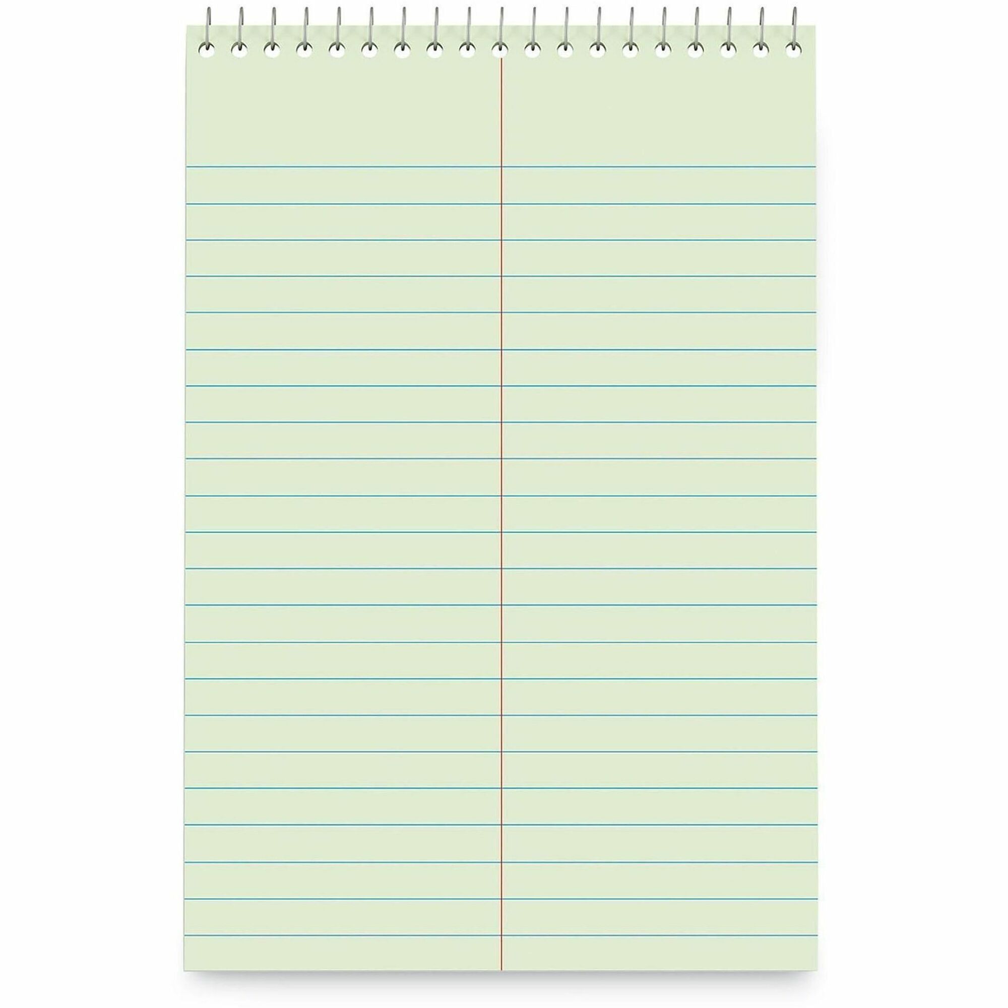 Universal Steno Pads, Gregg Rule, Red Cover, 80 Green-Tint 6 x 9 Sheets, 6/Pack