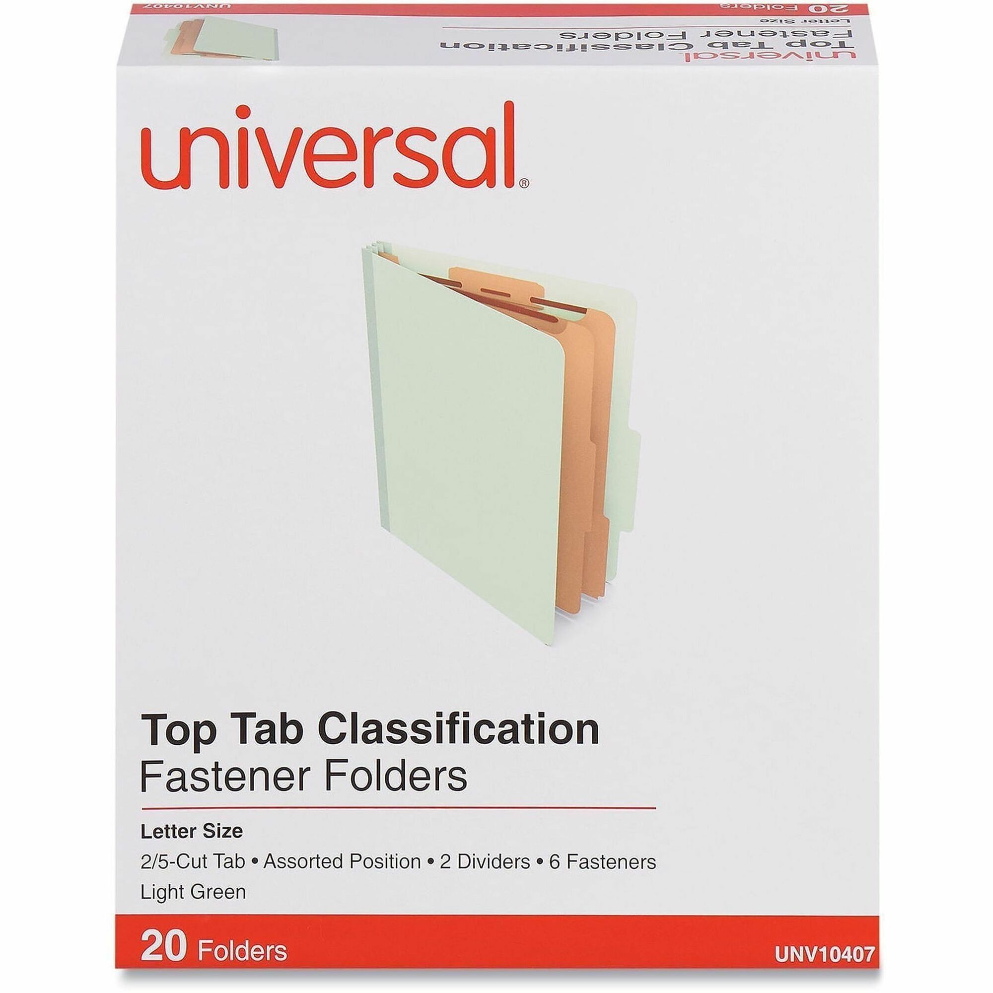 Universal 2/5 Tab Cut Letter Classification Folder