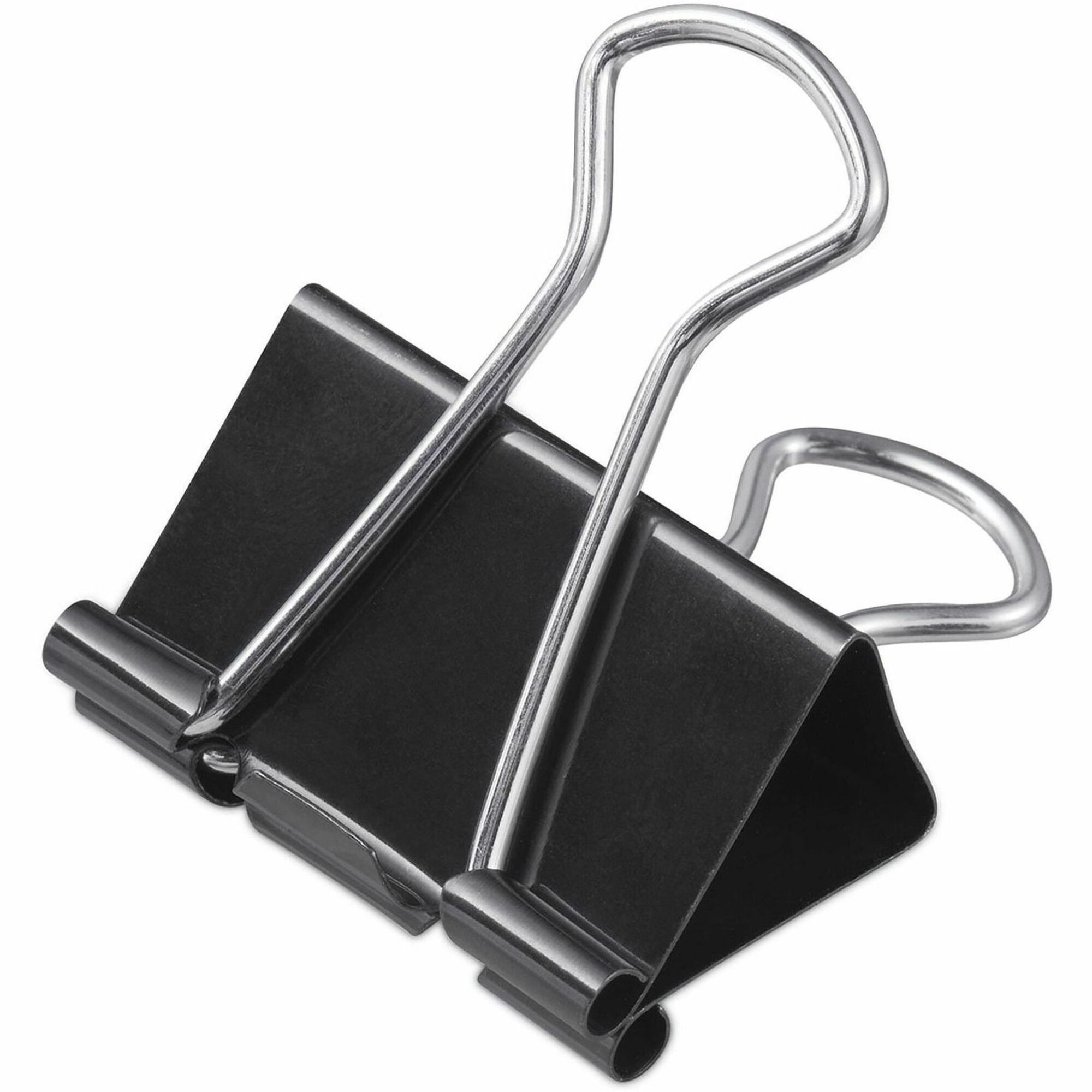 Universal Binder Clips with Storage Tub, Mini, Black/Silver, 60/Pack
