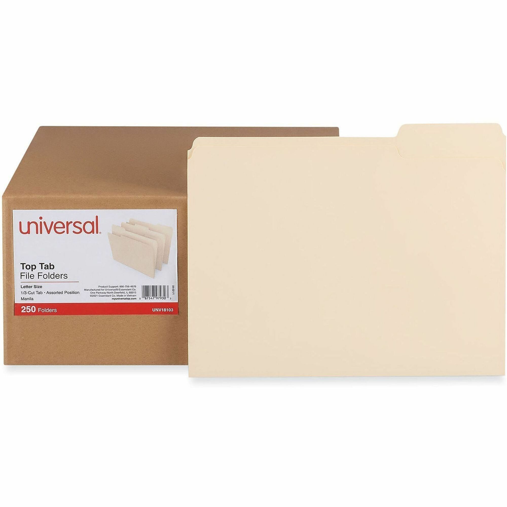 Universal 1/3 Tab Cut Letter Top Tab File Folder