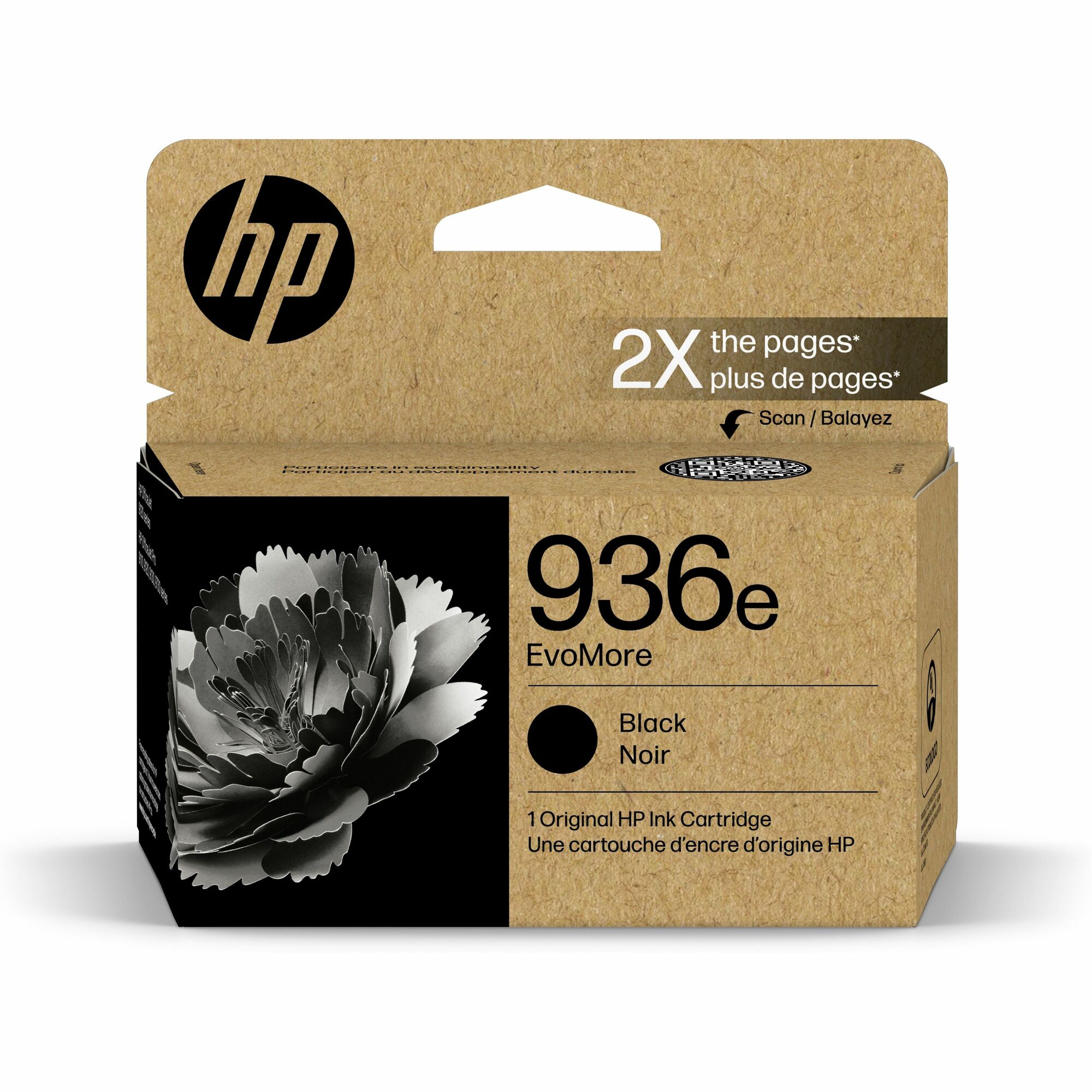 HP EvoMore 936e Original Standard Yield Inkjet Ink Cartridge - Black - 1 Each - 2500 Pages