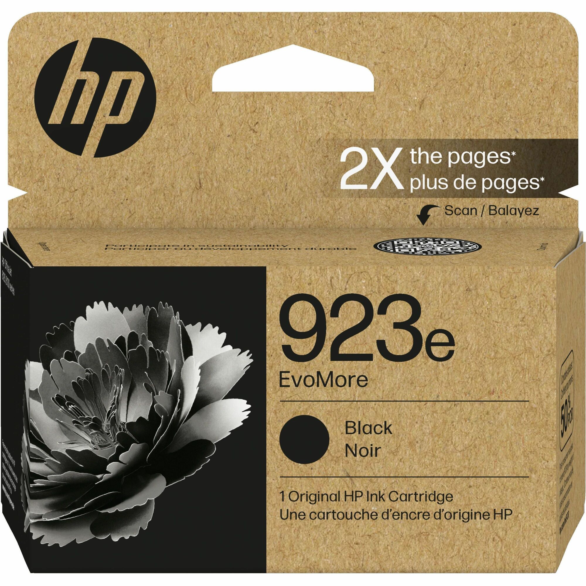 HP EvoMore 923e Original Standard Yield Thermal Inkjet Ink Cartridge - Black - 1 Pack - 1000 Pages