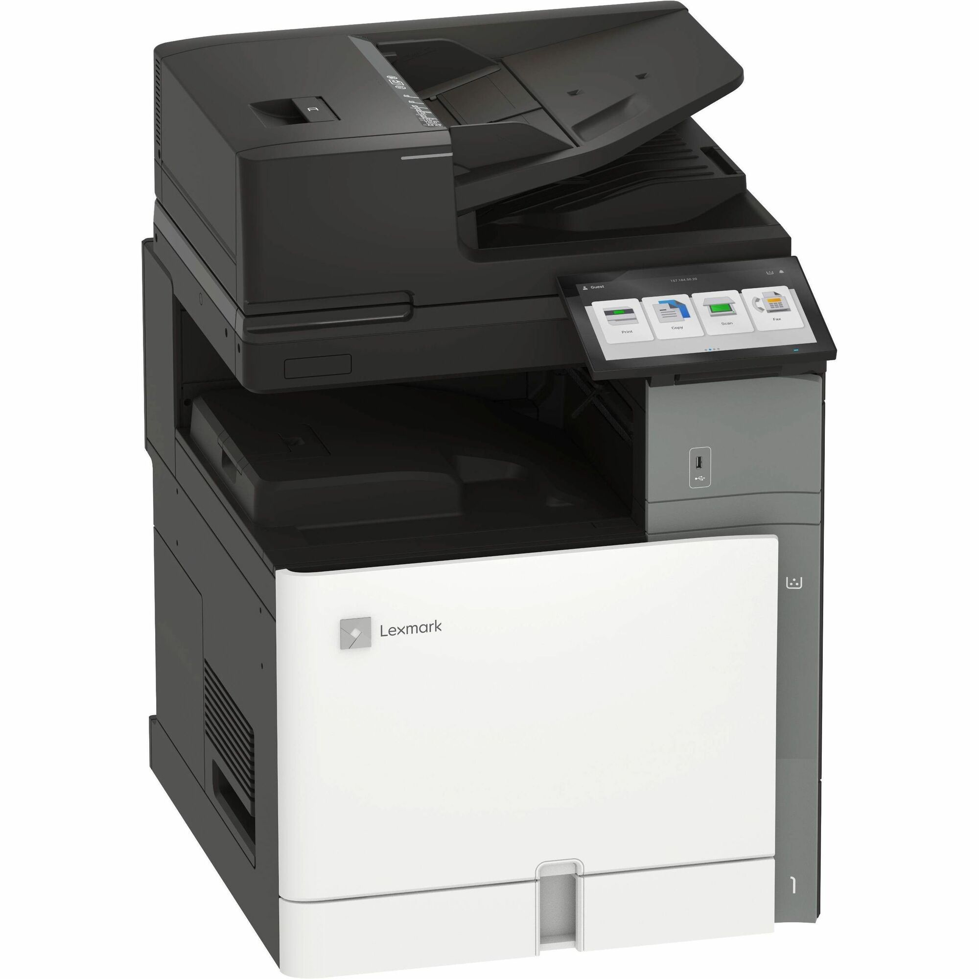 Lexmark CX962se Wired & Wireless Laser Multifunction Printer - Color  - Copier/Printer/Scanner - 45 ppm Mono/45 ppm Color Print - 1200 x 1200 dpi Print - Automatic Duplex Print - Up to 200000 Pages Monthly - Color Flatbed/ADF, DADF Scanner - 300 dpi Optic