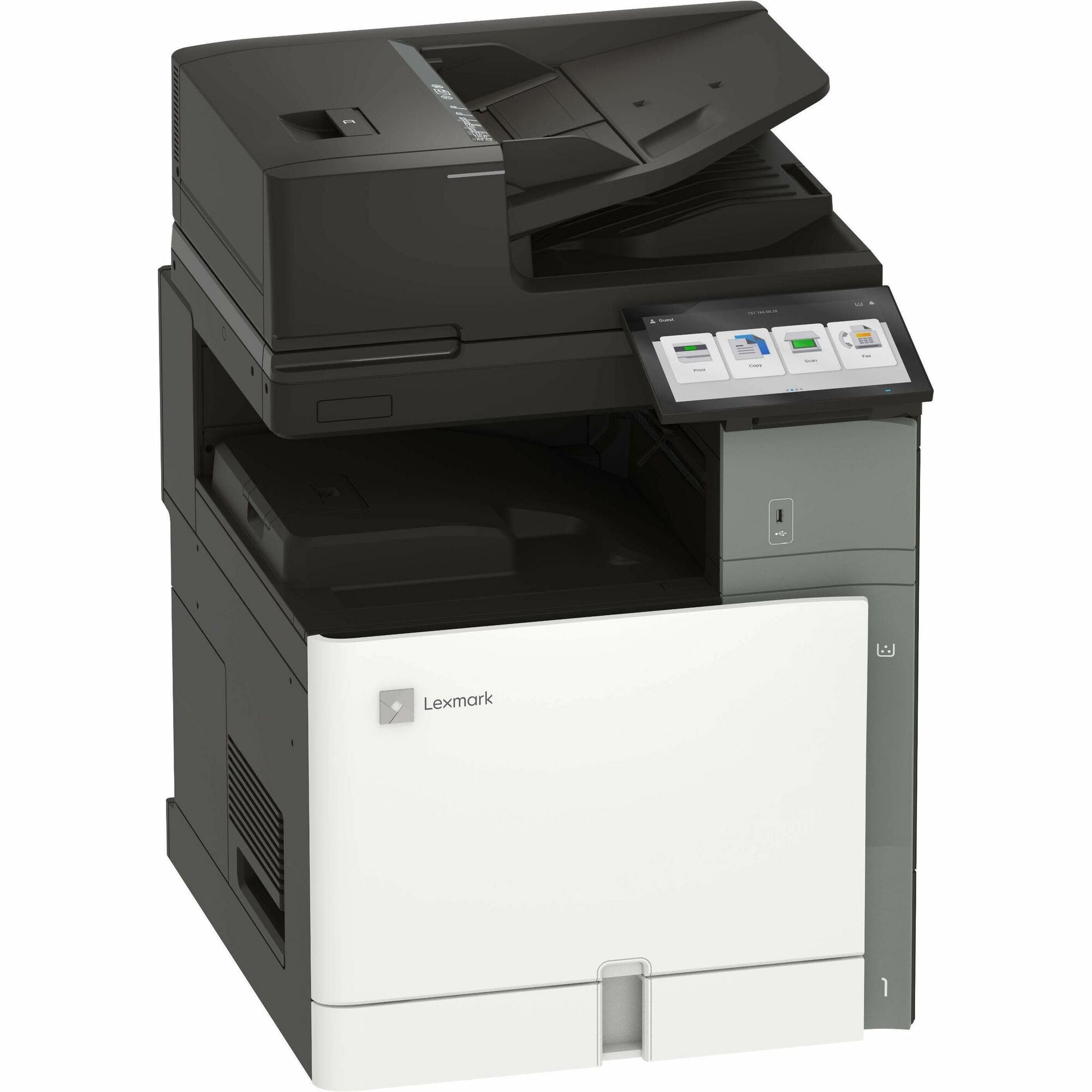 Lexmark CX961se Wired & Wireless Laser Multifunction Printer - Color  - Copier/Fax/Printer/Scanner - 35 ppm Mono/35 ppm Color Print - 1200 x 1200 dpi Print - Up to 150000 Pages Monthly - Color Flatbed/ADF, DADF Scanner - 300 dpi Optical Scan - Gigabit Eth