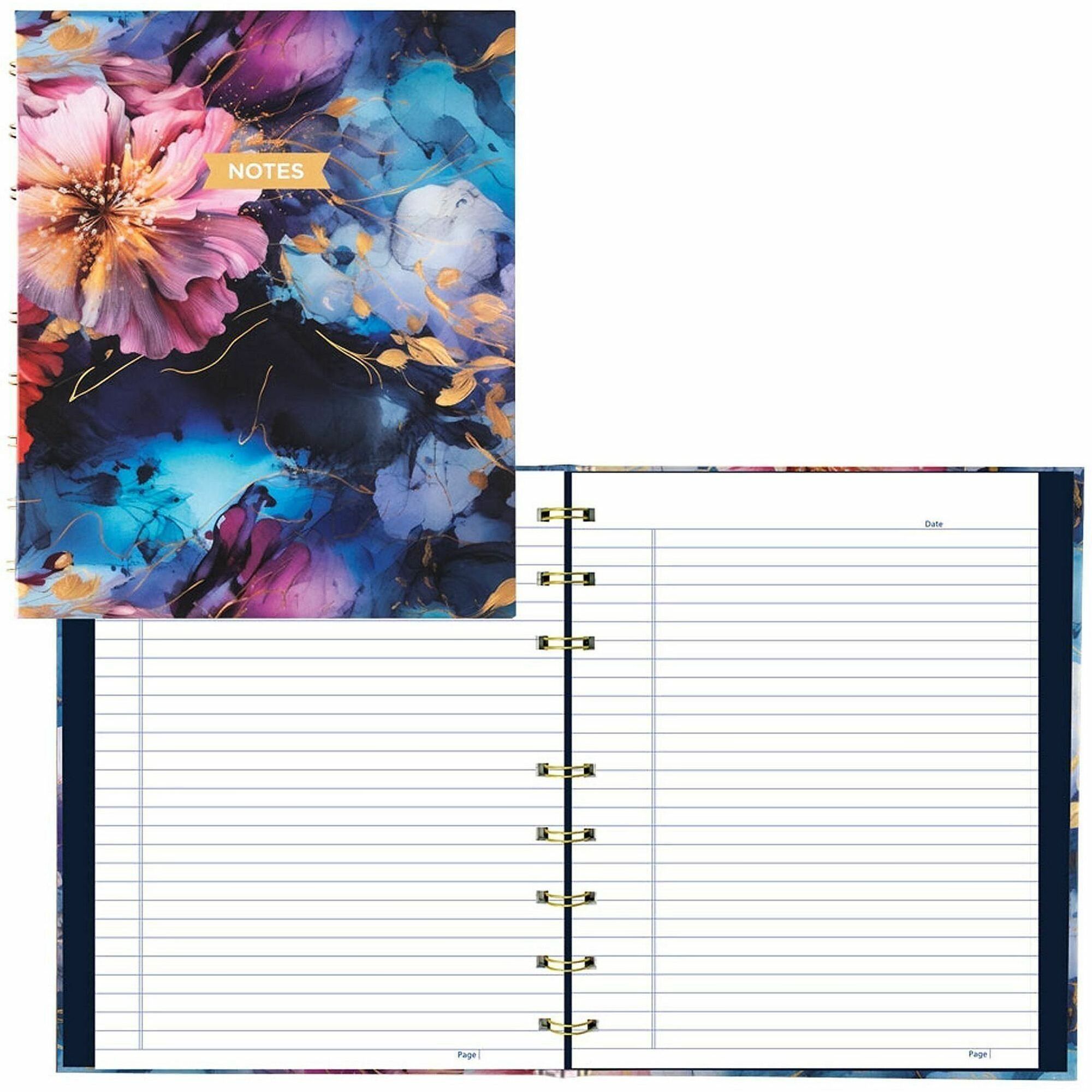 Blueline NotePro Notebook, Fashion Collection, 192 Pages, Midnight Floral