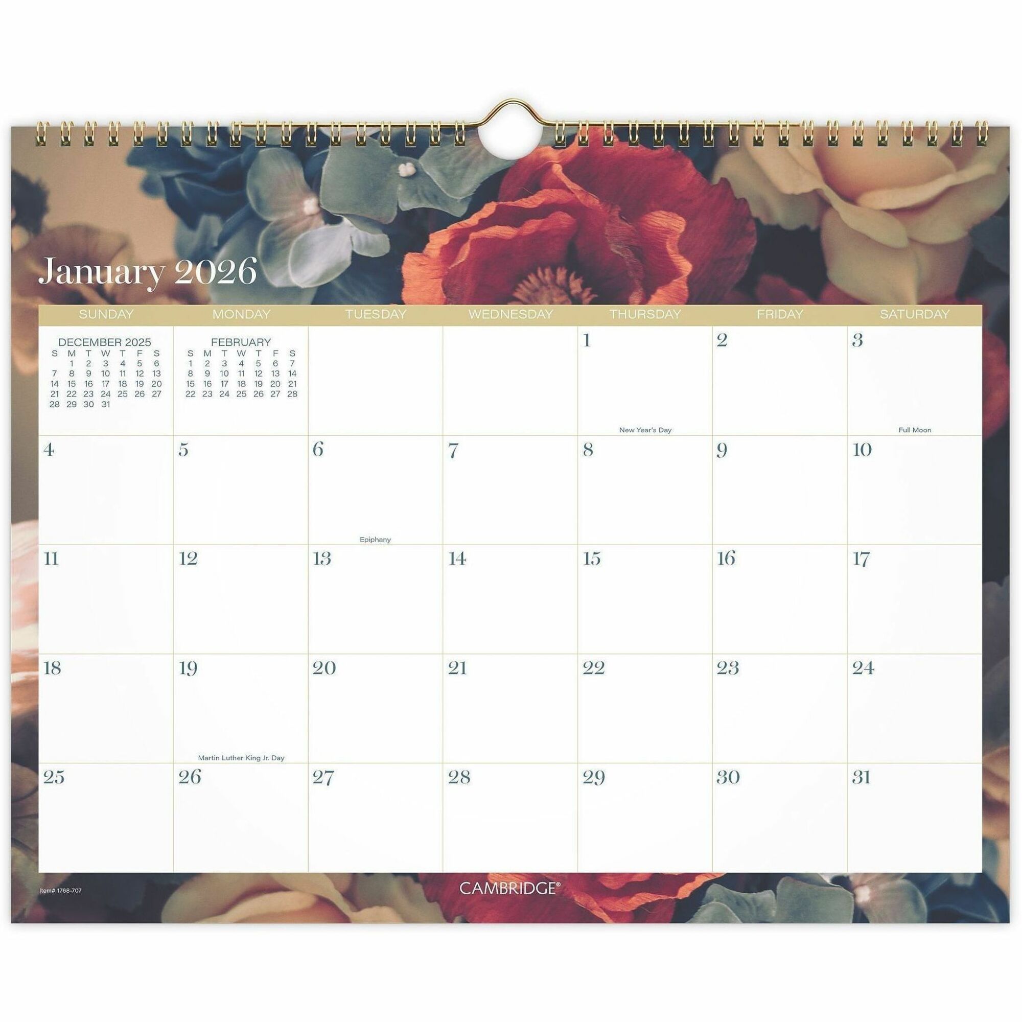 At-A-Glance Midnight Garden Monthly Wall Calendar