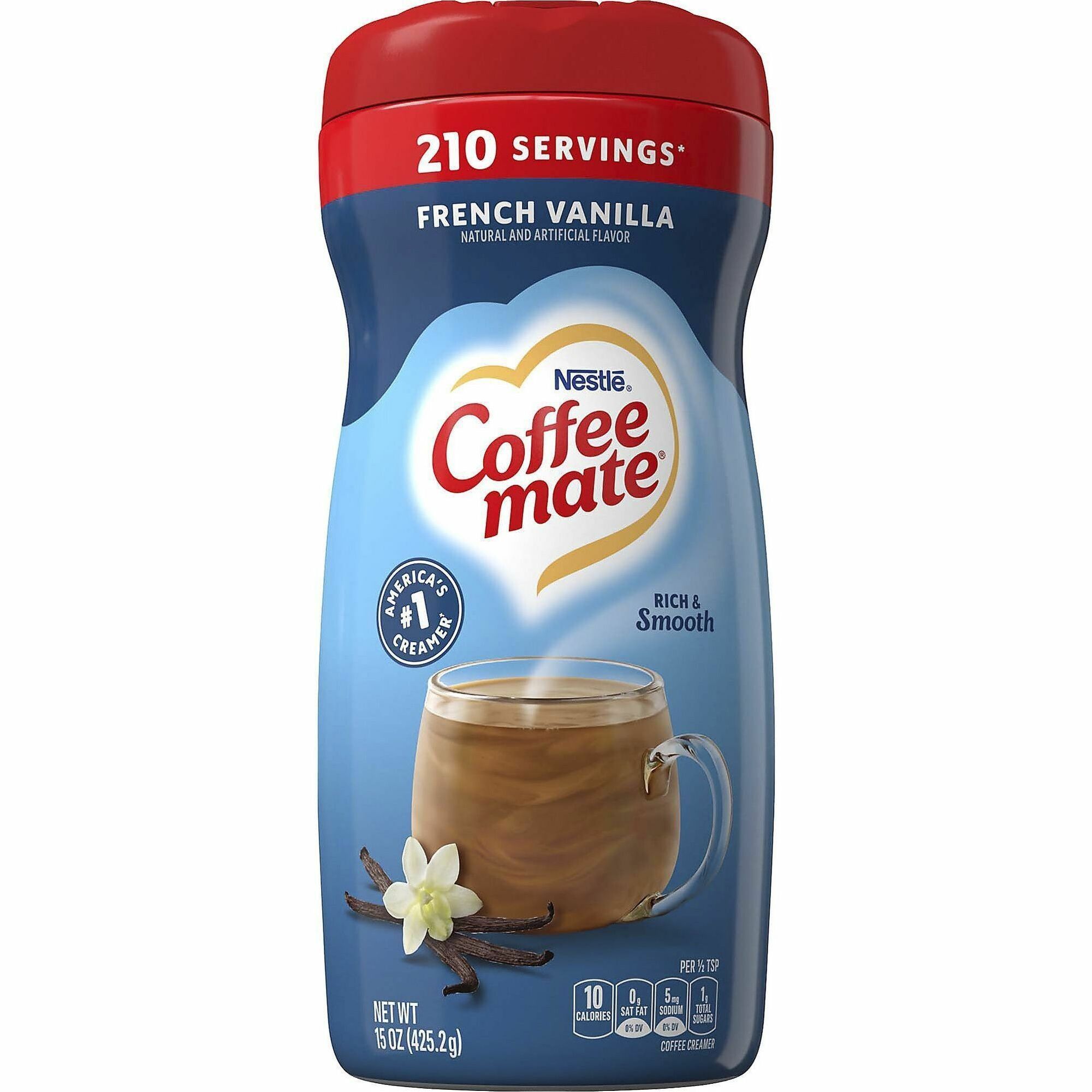 Nestle Coffee-mate French Vanilla Powdered Creamer - French Vanilla Flavor - 0.94 lb (15 oz) - 6 / Carton