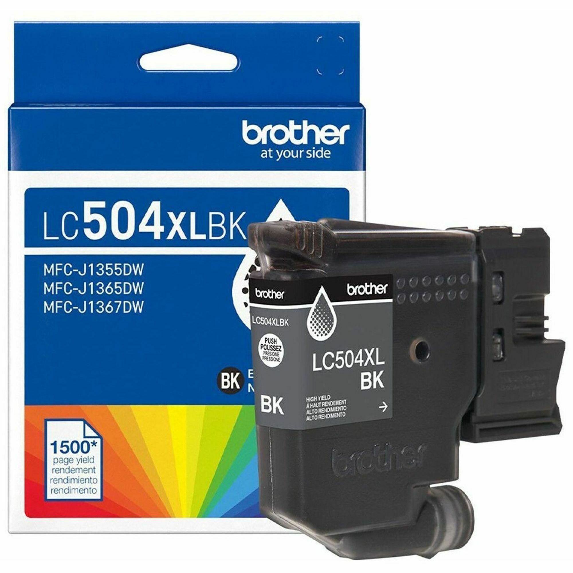 Brother LC504 Original High Yield Inkjet Ink Cartridge - Black - 1 Each