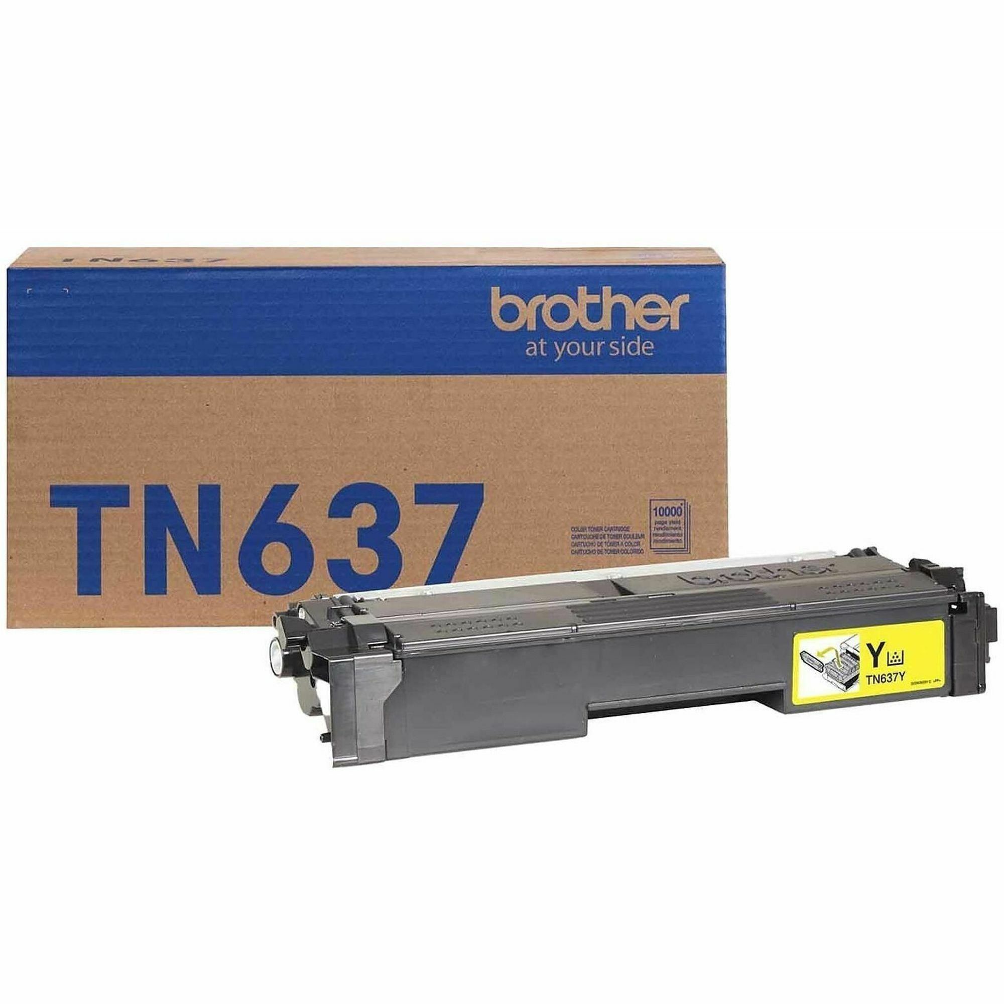 Brother TN637Y Original Ultra High Yield Laser Toner Cartridge - Yellow - 1 Each