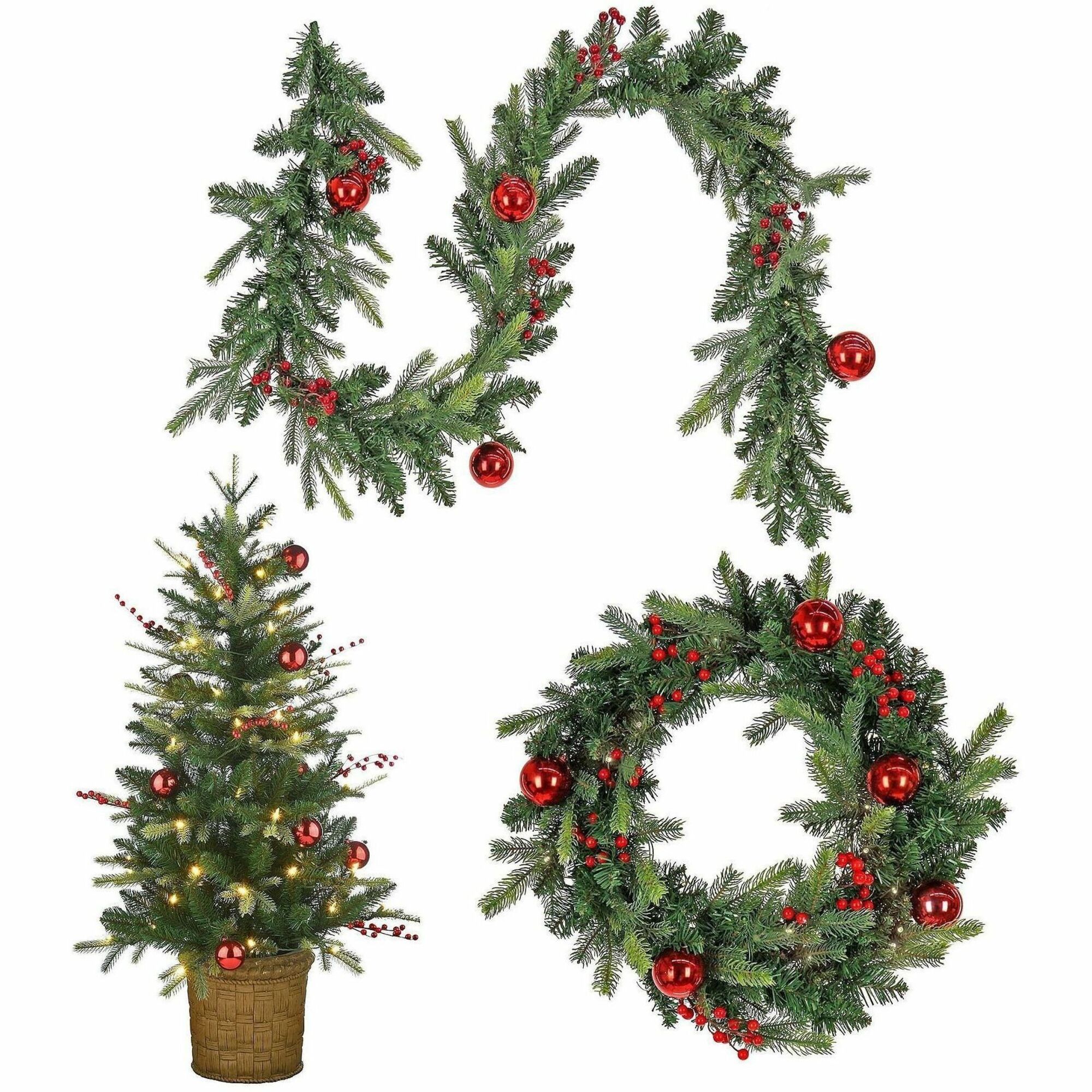 National Tree Wreath & Garland Set - Green