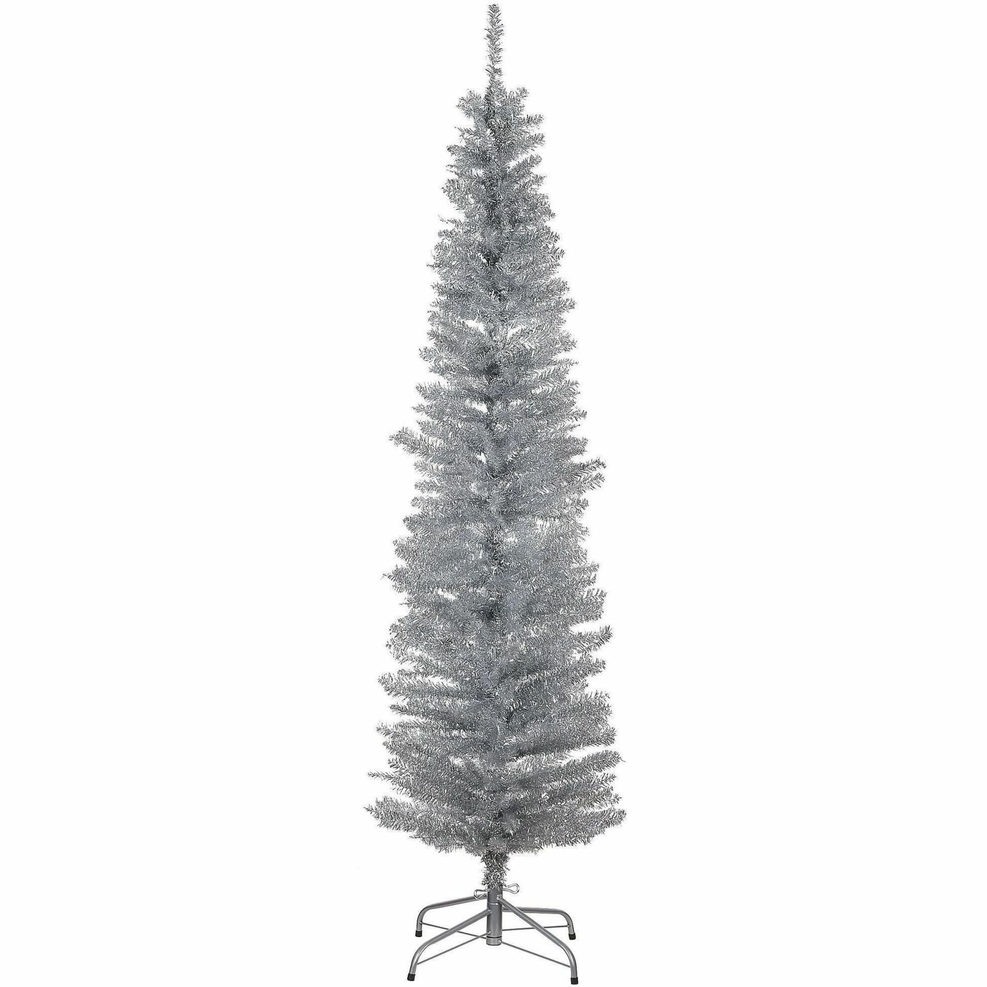 National Tree Tinsel Christmas Tree - Silver