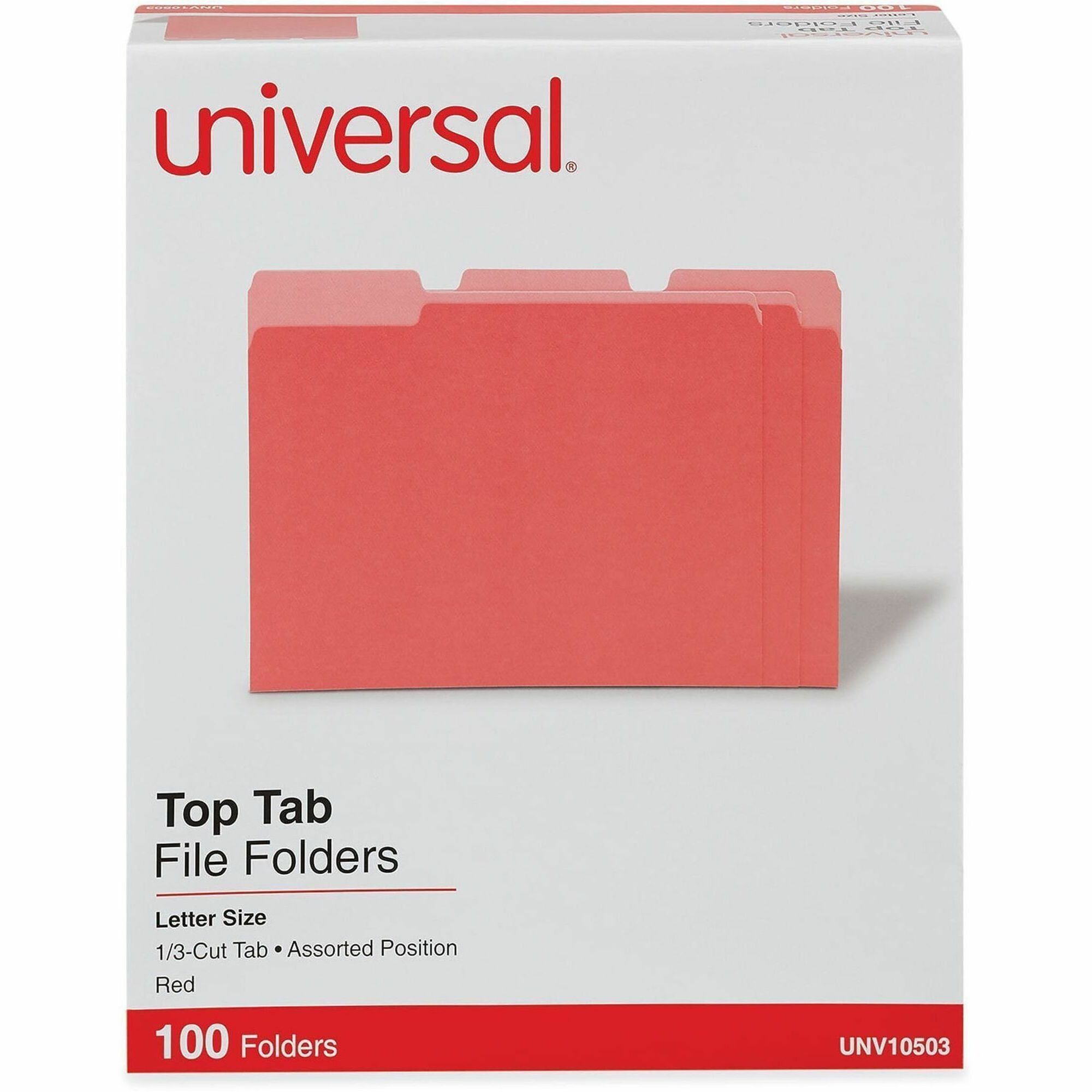 Universal Deluxe 1/3 Tab Cut Letter Recycled Top Tab File Folder