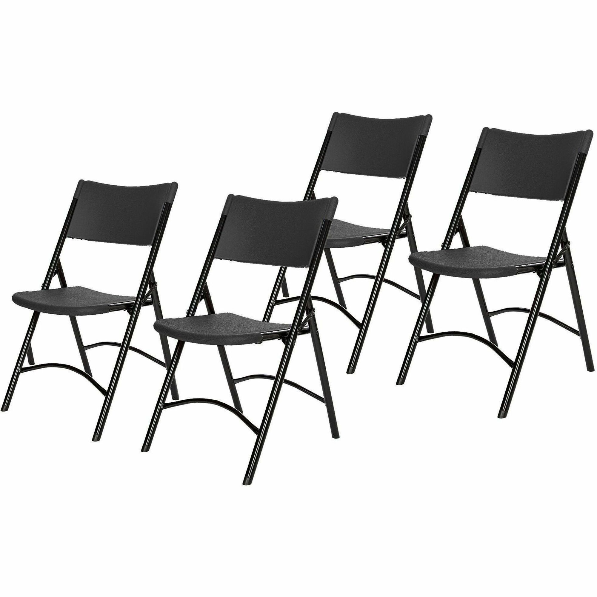 National Public Seating 600 Series Folding Chairs - Black Seat Color - Plastic Seat Material - Black Back Color - Plastic Back Material - Black Frame Color - Tubular Steel, Metal Frame Material - Black - Plastic, Resin - 4 / Carton