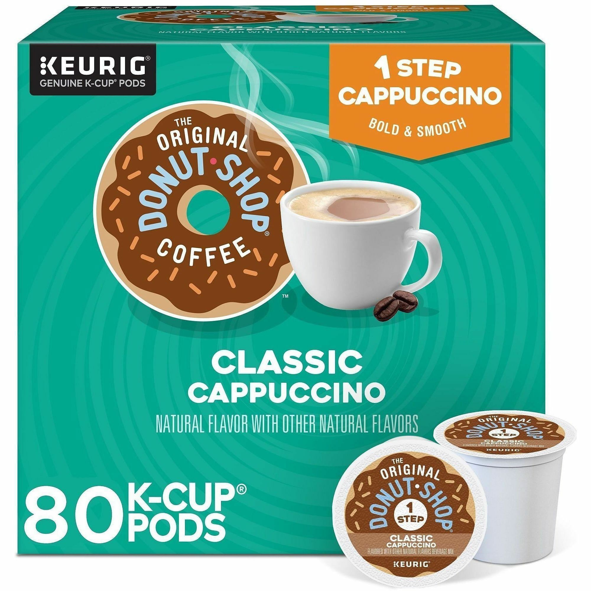 The Original Donut Shop® K-Cup, Pod 1-Step Cappuccinos K-Cups - Dark - K-Cup, Pod - Cappuccino - Kosher - 20 Coffee/Box - 4 / Carton