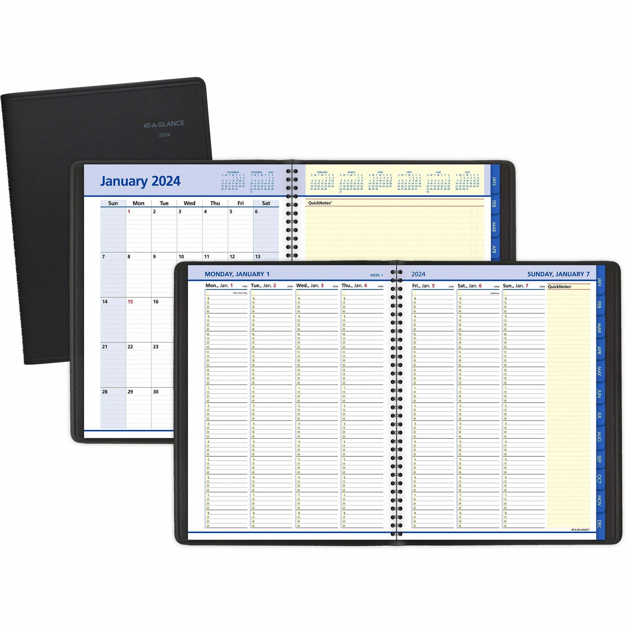 At-A-Glance Quicknotes Weekly/Monthly Appointment Book - Weekly, Monthly - January 2020 till December 2020 - 8:00 AM to 8:45 PM - 1 Week, 1 Month Double Page Layout - 8 1/4